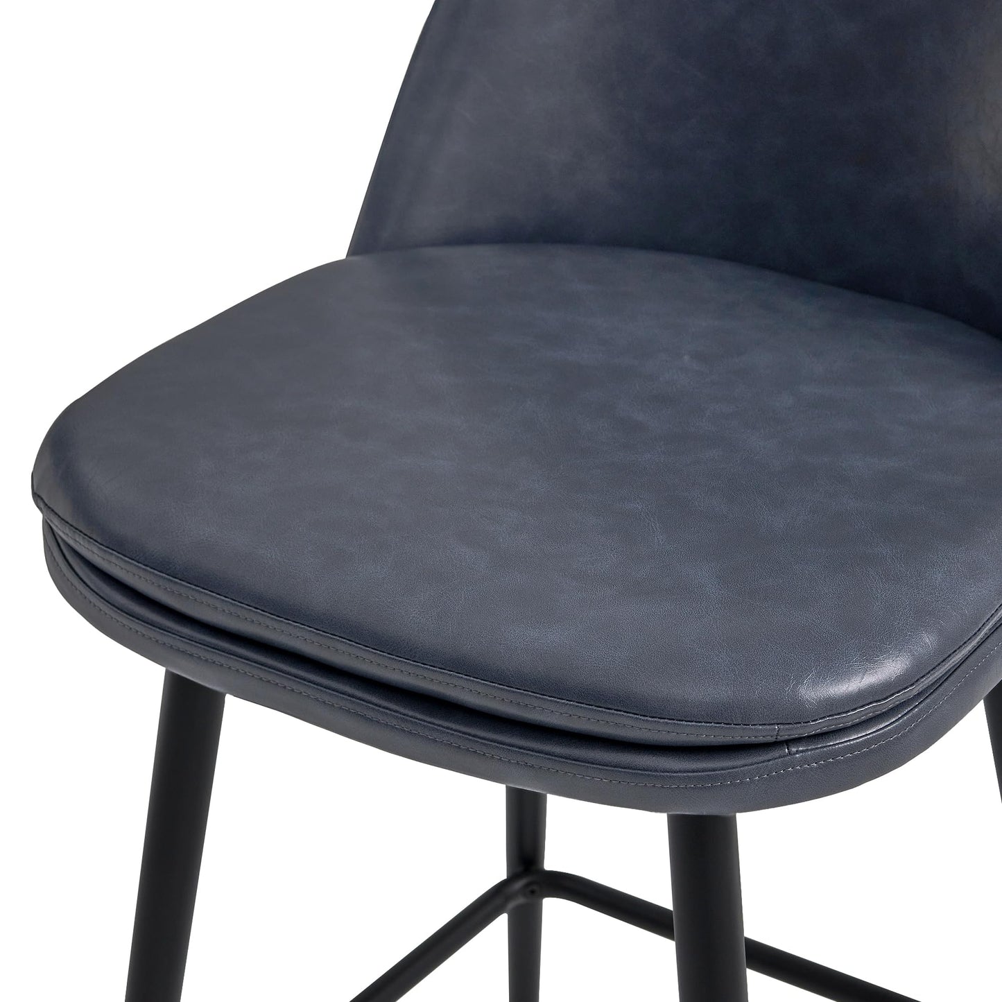 CHITA Swivel Bar Stools, 27.2" Counter Height Bar Stools Set of 3, FSC Certified Upholstered Modern Counter Stools, Metal Legs, Faux Leather, Saddle Brown