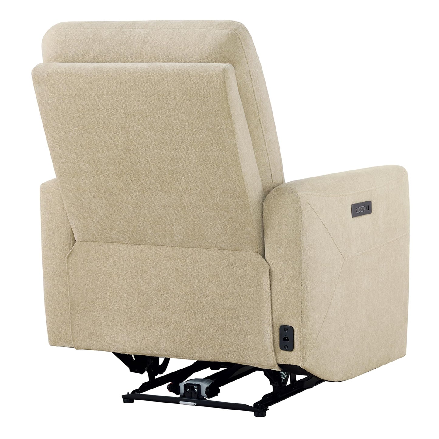CHITA Genuine Leather Power Recliner Chair for Adults, Electric Wall Hugger Recliner for Small Spaces, Modern Living Room and RV Recliner Chair with Adjustable Power Headrest & Charging Ports, Brown