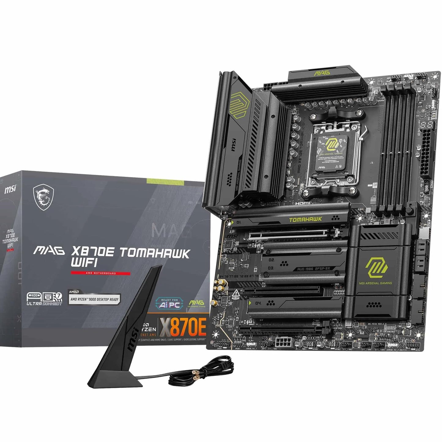 MSI MPG X870E Carbon WiFi Gaming Motherboard (AMD Ryzen 9000/8000/7000 Series Processors, AM5, DDR5, PCIe 5.0, M.2 Gen5, SATA 6Gb/s, USB 40Gbps, HDMI, Wi-Fi 7, Bluetooth 5.4, 5Gbps LAN, ATX)