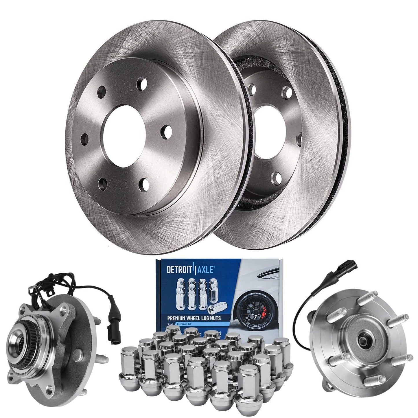 Detroit Axle - Brake Kit for 11-20 Toyota Sienna, 14-19 Highlander, 10-15 Lexus RX350 RX450h Disc Brake Rotors and Ceramic Brakes Pads Front and Rear Replacement : 12.91 in Front/12.17 in Rear Rotor