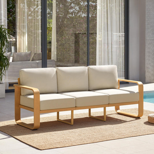 CHITA Outdoor Furniture Set 4 Piece, 5-Seats Patio Conversation Set with 6.3in Thick Cushions & 100% Aluminum Frame & Coffee Table, Modern Outdoor Patio Furniture Sofa Set for Poolside, Deck, Balcony
