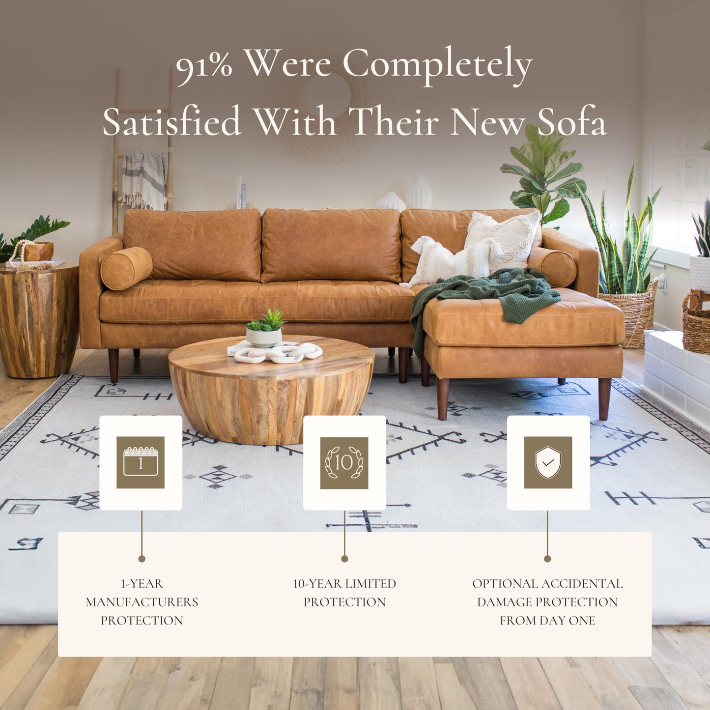 POLY & BARK Napa 82" Leather Pull‑Out Sleeper Sofa – Full‑Grain Italian Leather Upholstery,Tri‑Layer Mattress & Storage Console –Sophisticated Multi‑Functional Sofa Bed for Living Rooms & Guest Spaces