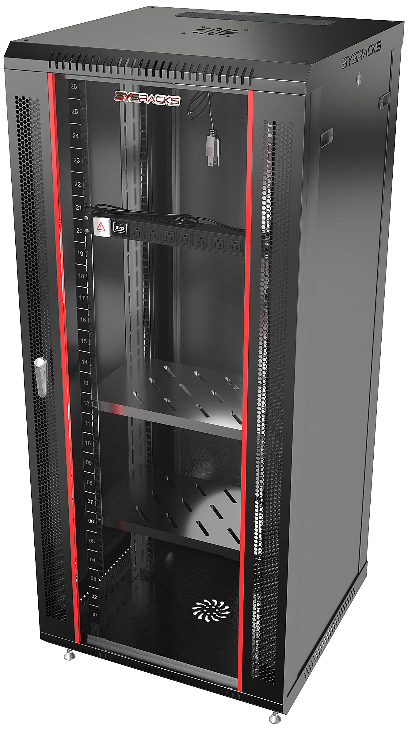 15U Wall Mount Server Rack Cabinet – 19" Network Rack Enclosure, 24" Deep Data Rack Cabinet with Fan, PDU & 2 Shelves for IT Equipment, Switches and Patch Panel