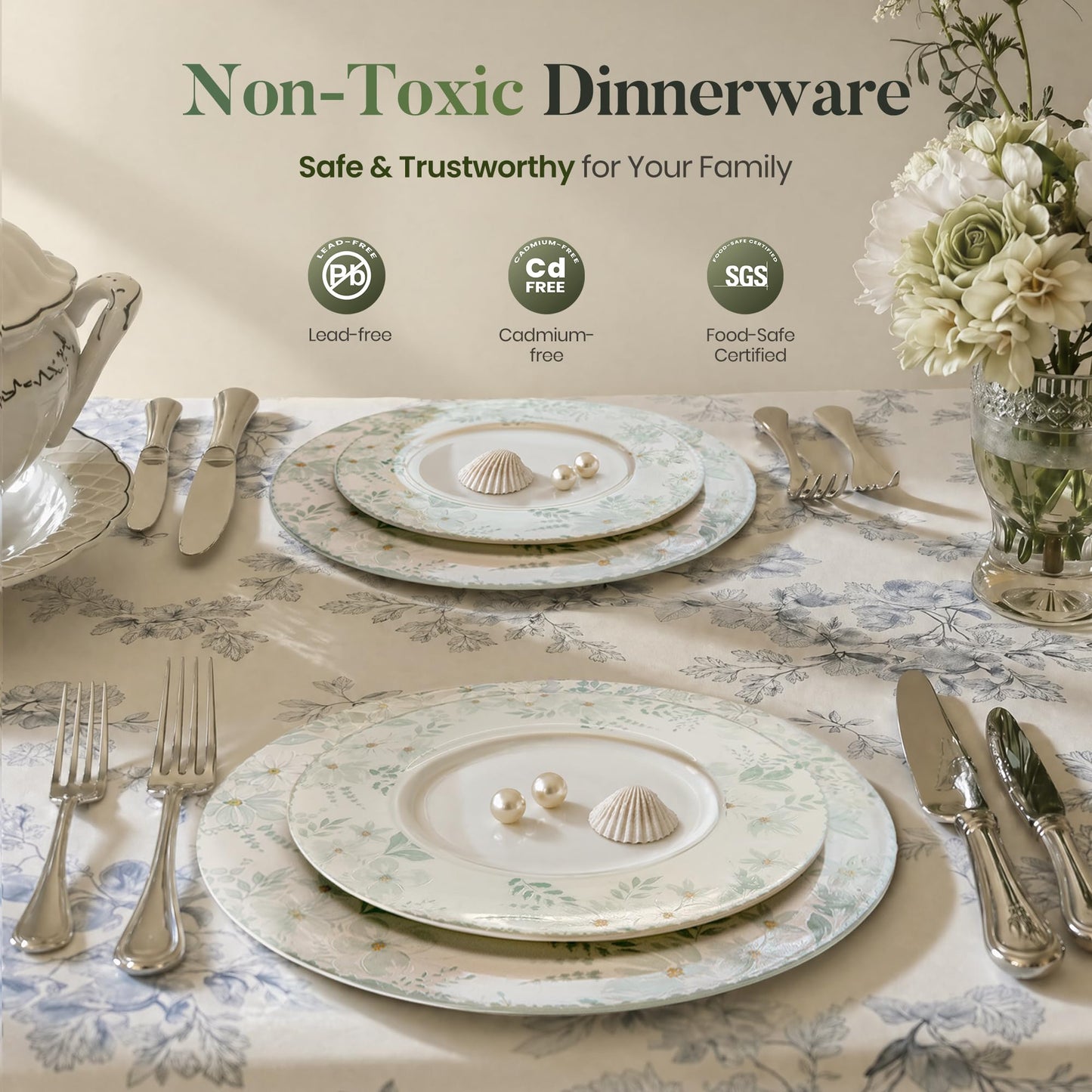 Kitchen Academy Bone China Dinnerware Set Service for 4, 12-Pieces Porcelain Lightweight Plates and Bowls Sets, Scratch Resistant kitchen Dish Set, Wedding & Housewarming Gift, White