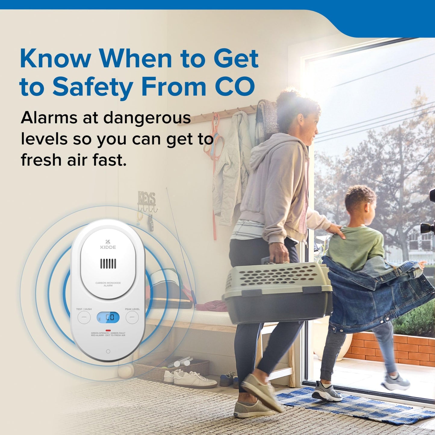 Kidde Carbon Monoxide Detector, Plug-In with 9V Battery Backup, Digital Display, 85 dB Alarm, LED Status Light Indicators, 3rd Edition