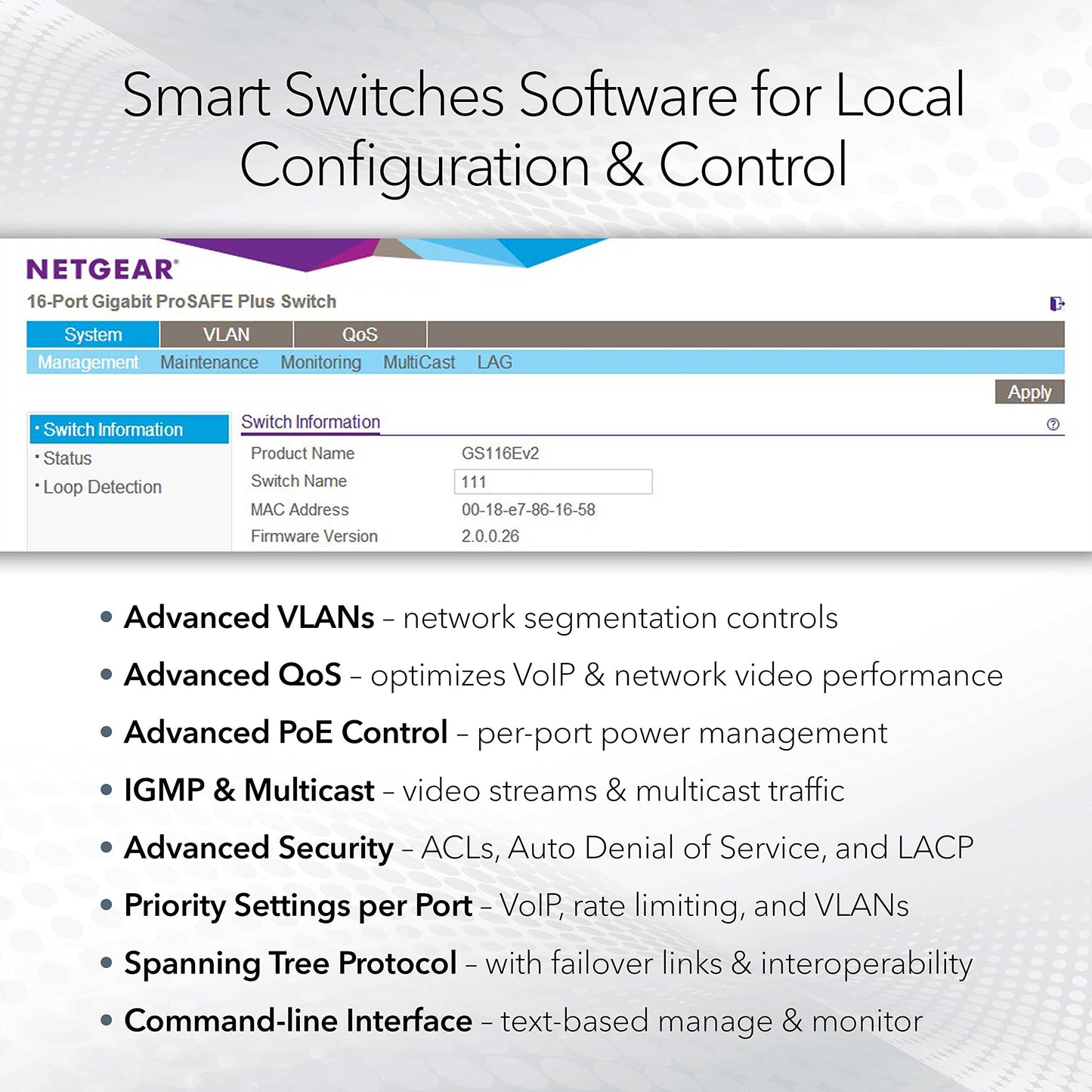 NETGEAR 52-Port PoE Gigabit Ethernet Smart Switch (GS752TPP) - Managed, Optional Insight Cloud Management, 48 x PoE+ @ 760W, 4 x 1G SFP, Desktop or Rackmount