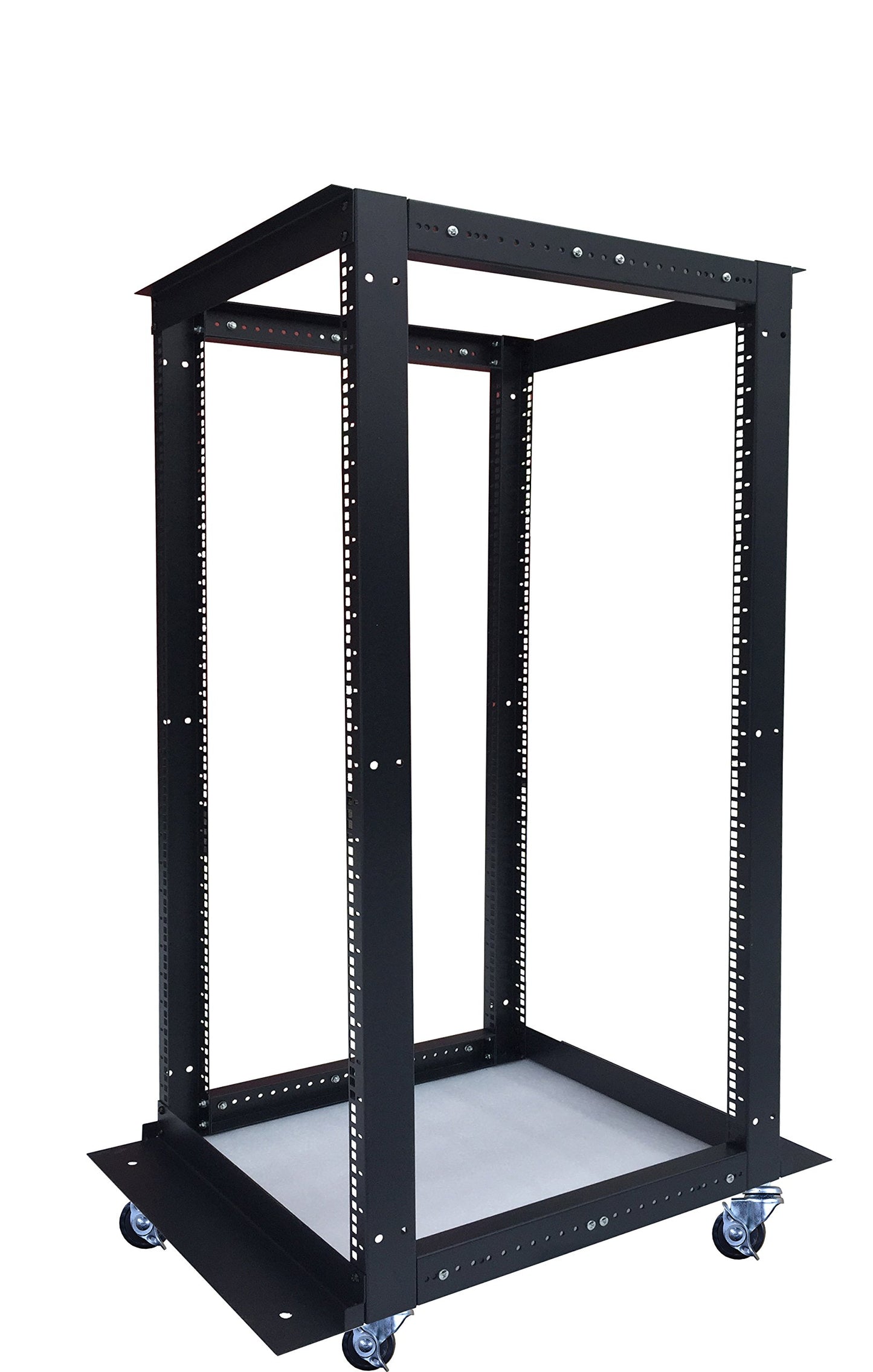 42U 4-Post Open Frame Server Rack – Adjustable Depth 24"–37", 19" Network Equipment Rack with Square Mounting Holes, Floor Standing Steel Rack for IT, AV & Telecom