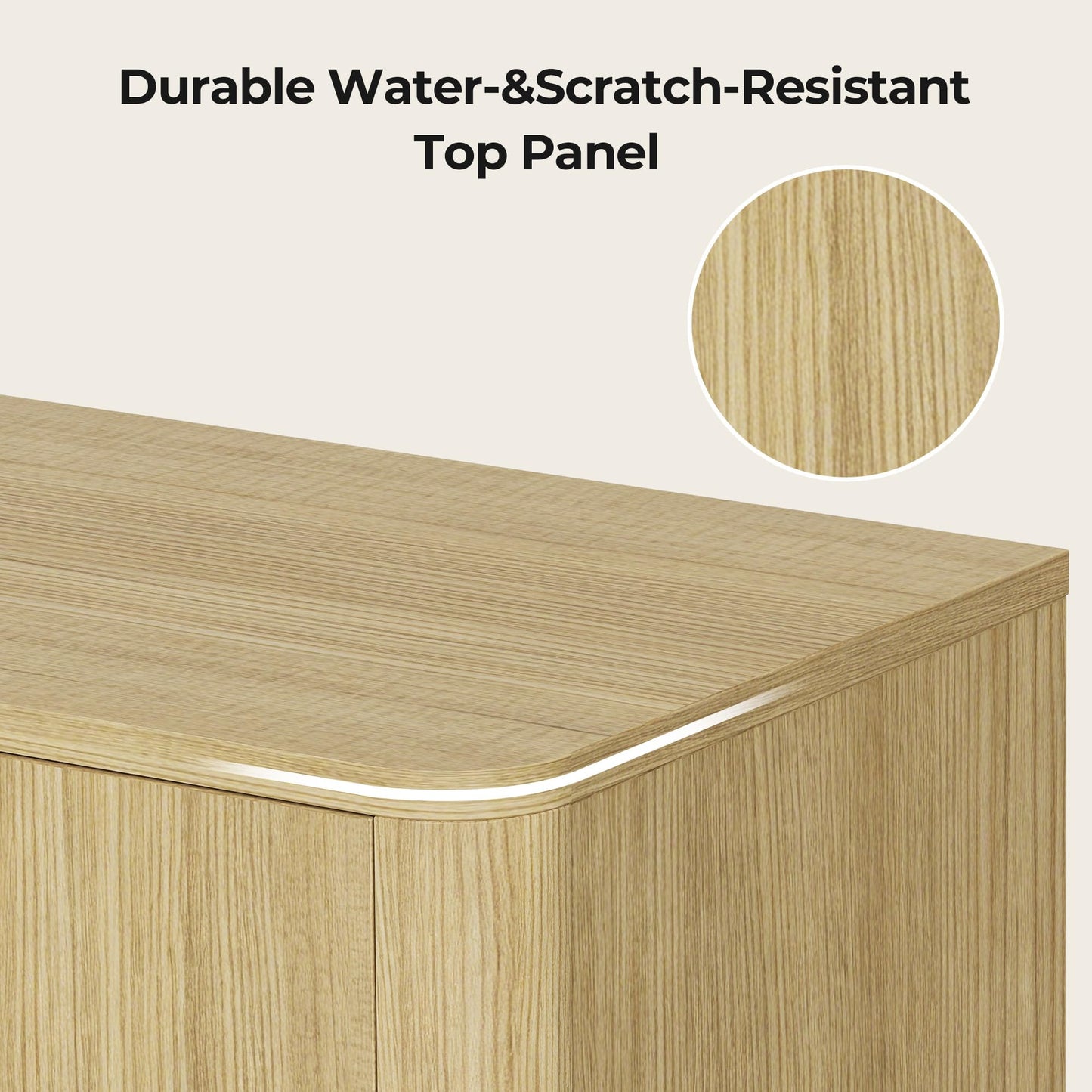 CHITA 66" Sideboard Buffet Cabinet with Storage, Modern Console Cabinet with 4 Doors & Adjustable Shelves, Storage Credenzas for Living Room, Kitchen, Hallway, Bar, Walnut