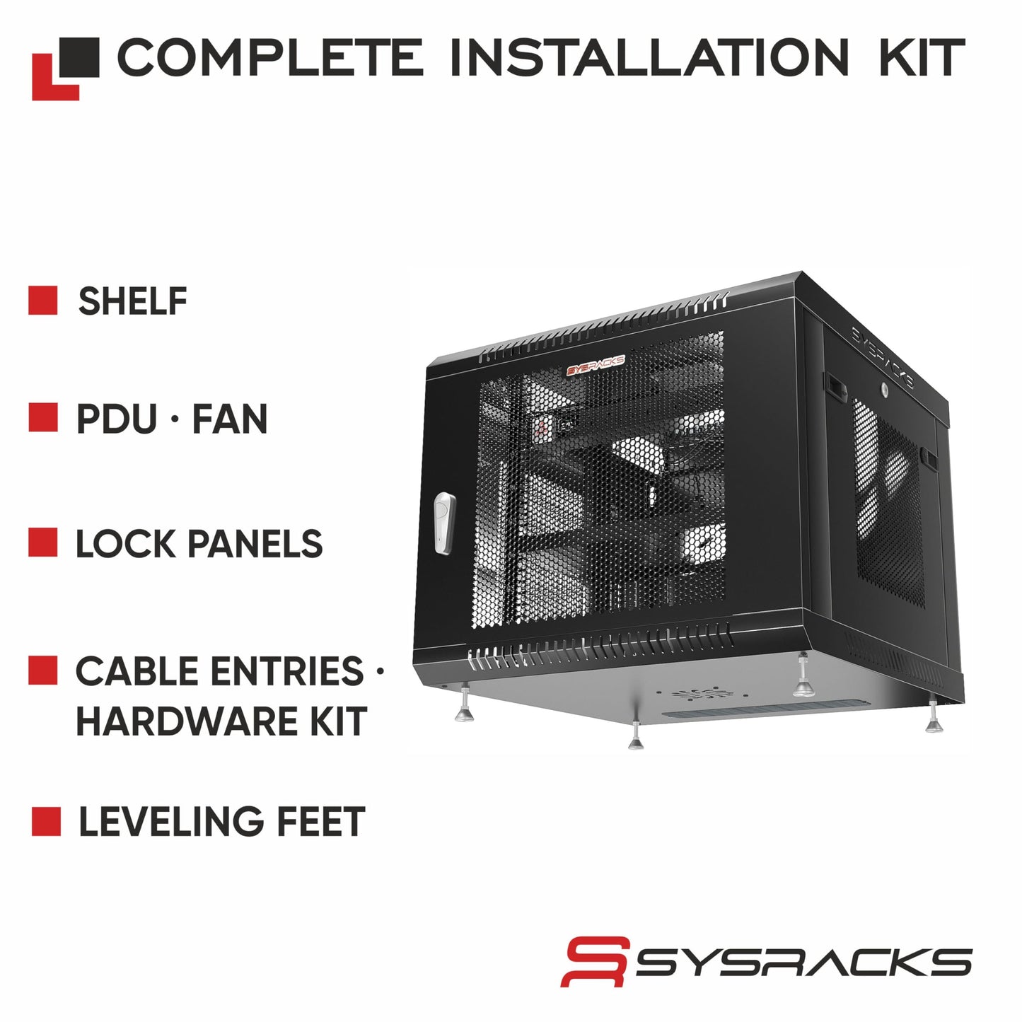 27U Wall Mount Server Rack Cabinet 24” Deep, 19” Network Enclosure for Home Lab with Fan, PDU, 2 Shelves, Casters & Feet, Locking Mesh Door