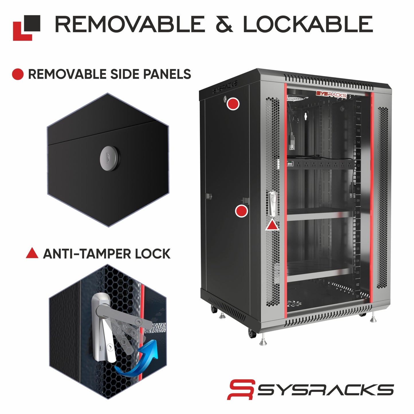 18U Wall Mount Server Rack Cabinet for Home Lab, Office IT and AV Network Installations, 24-Inch Deep 19-Inch Locking Rack with Fan, PDU and Shelves
