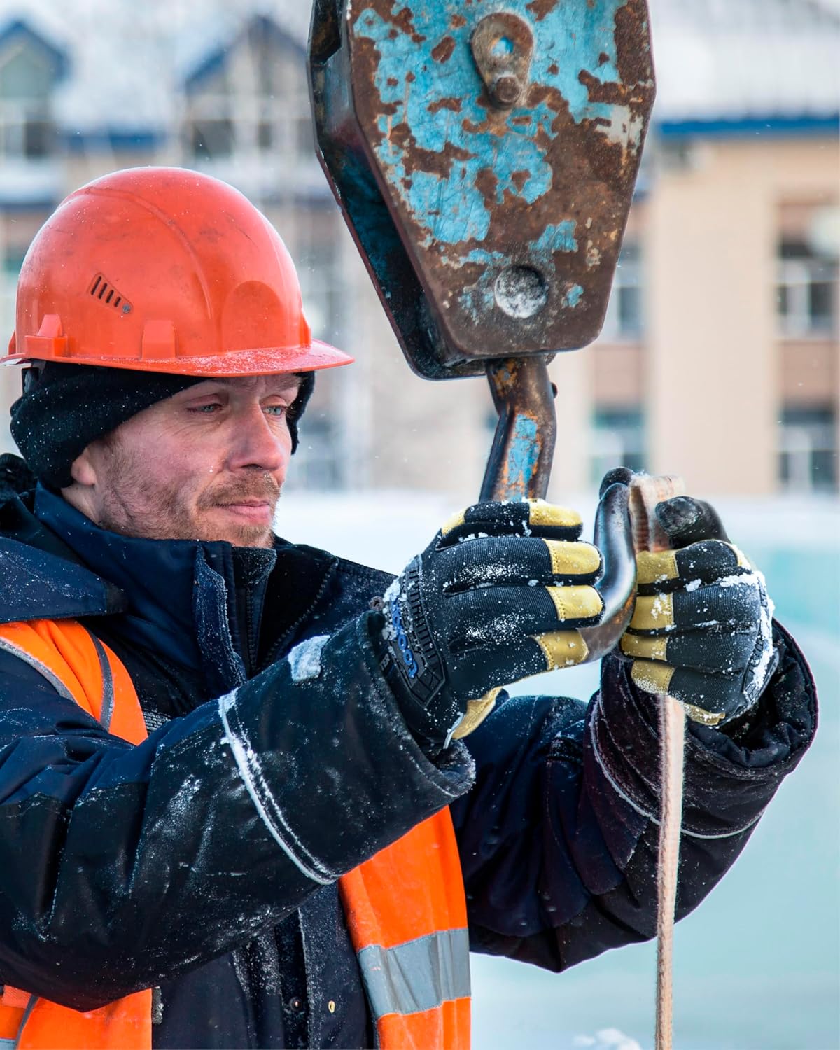 toolant Upgraded Waterproof Winter Work Glove with 3M Lining,Heavy Duty High Dexterity Leather Gloves,Touchscreen with Impact Protection