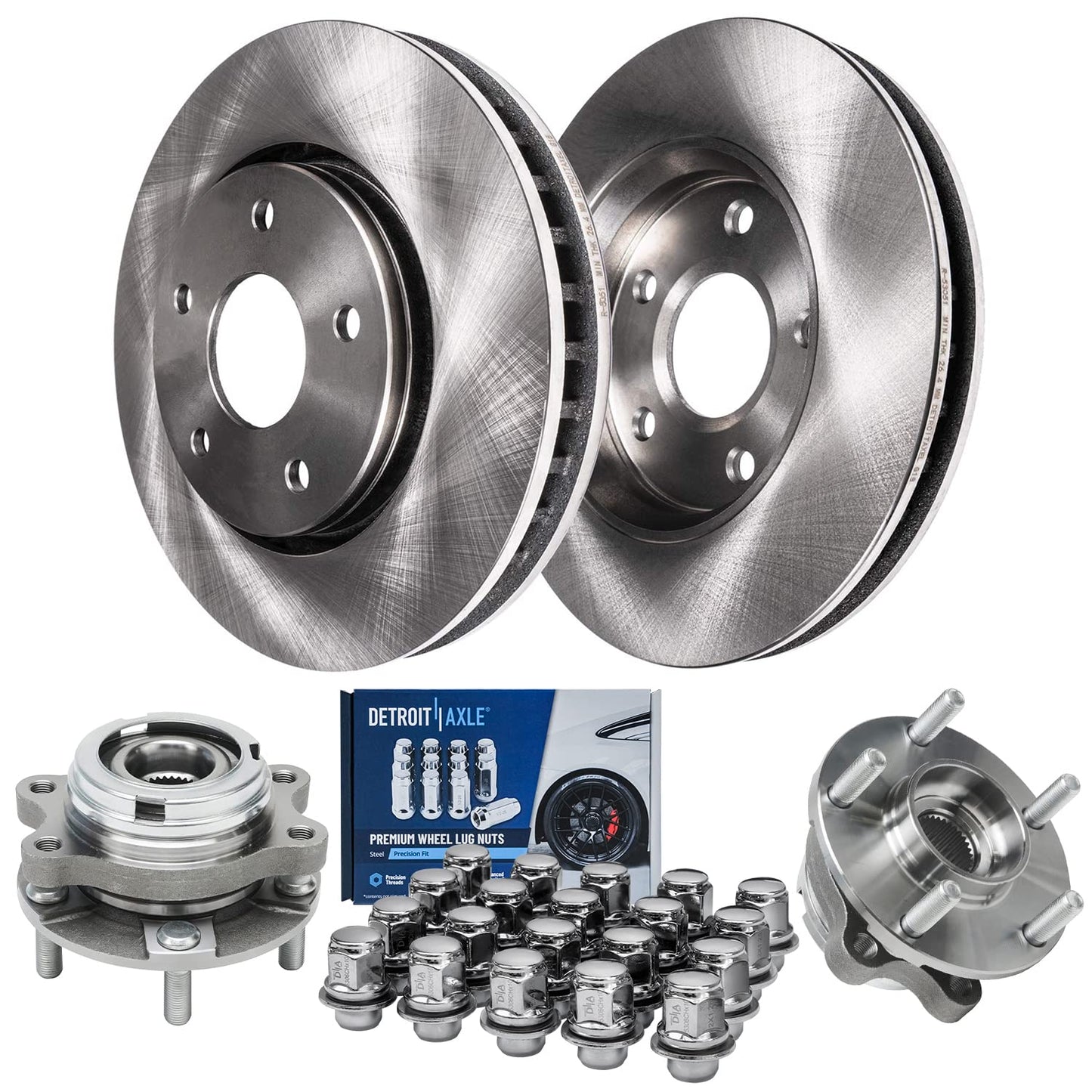 Detroit Axle - Brake Kit for 07-11 Toyota Camry 08-12 Avalon 07-12 Lexus ES350 Replacement 2008 2009 2010 2011, 11.65" inch Front and 11.06" inch Rear Disc Brake Rotors and Ceramic Brakes Pads