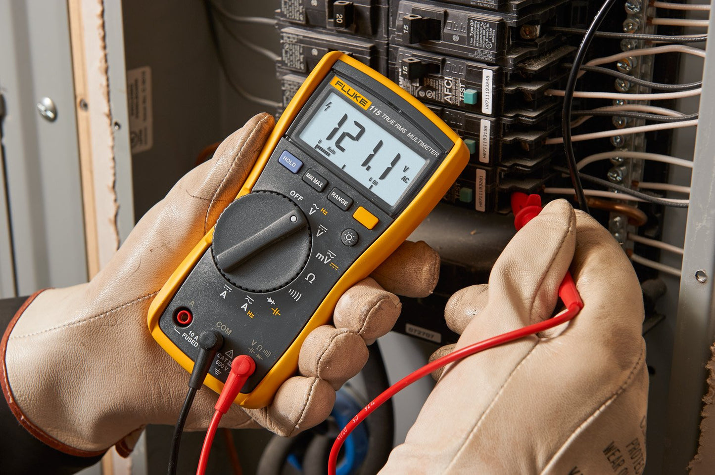 Fluke 115 Multimeter | True-RMS, 6000 Count Resolution, Field Service Technician, LED Backlight