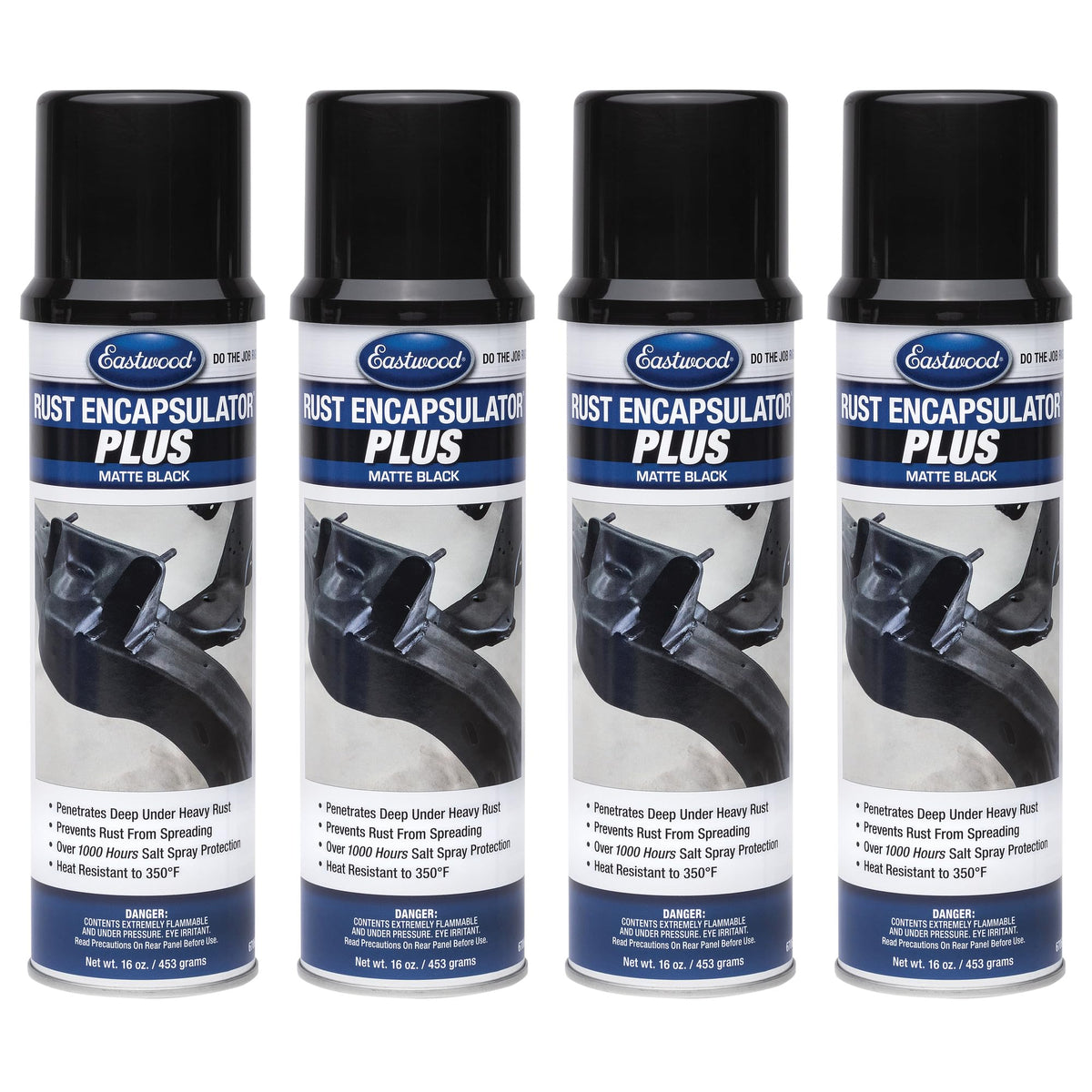 Eastwood Matte Black Rust Encapsulator Plus | Long Lasting Durable Finish 1 Coat Automotive Maximum Rust Protection | Heat Resistance up to 350 Degrees F | 16 oz. Aerosol | 1 Pack