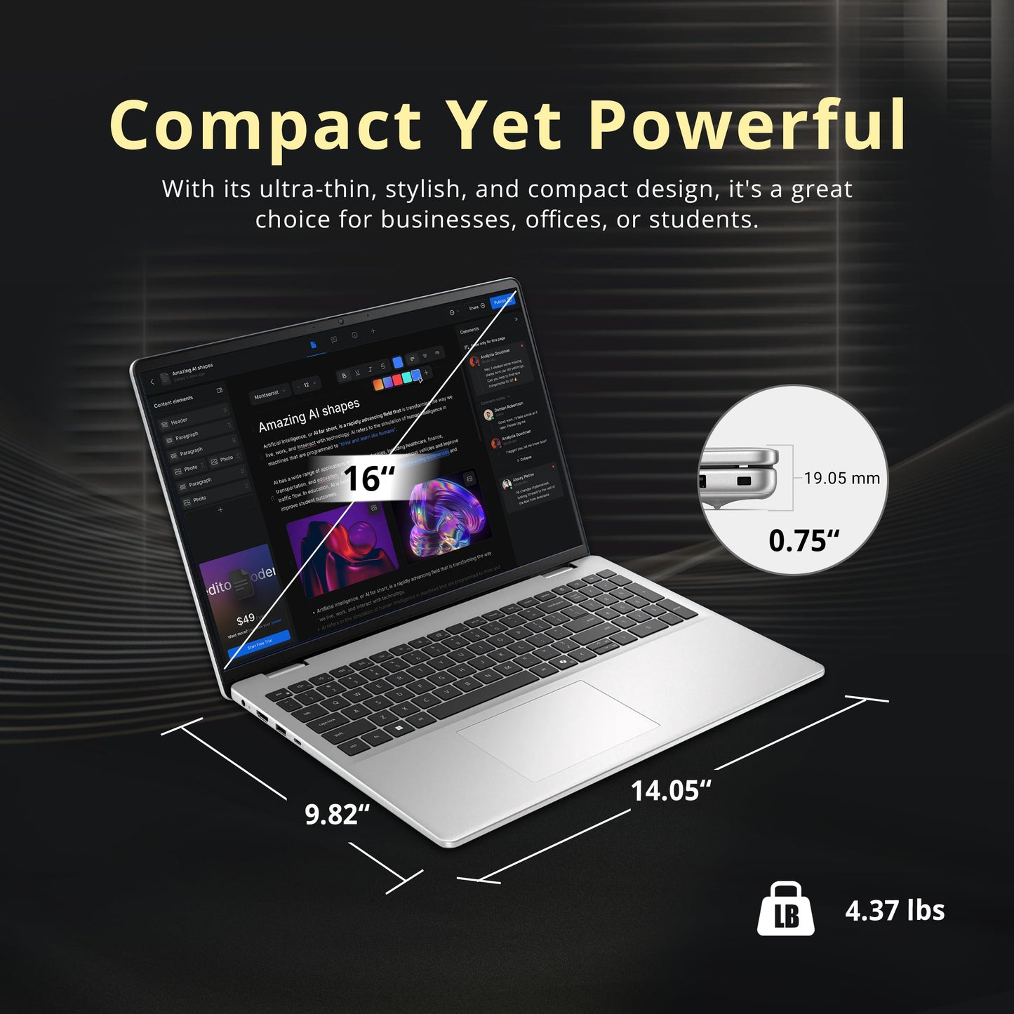 Inspiron 14 5441 Laptop - 14-inch FHD+ (1920x1200) 16:10 Display, Snapdragon X Processor X1-26-100, Qualcomm Adreno GPU, 16GB RAM, 512GB SSD, FHD RGB Camera, Windows 11 Home, Copilot+ PC - Titan Grey