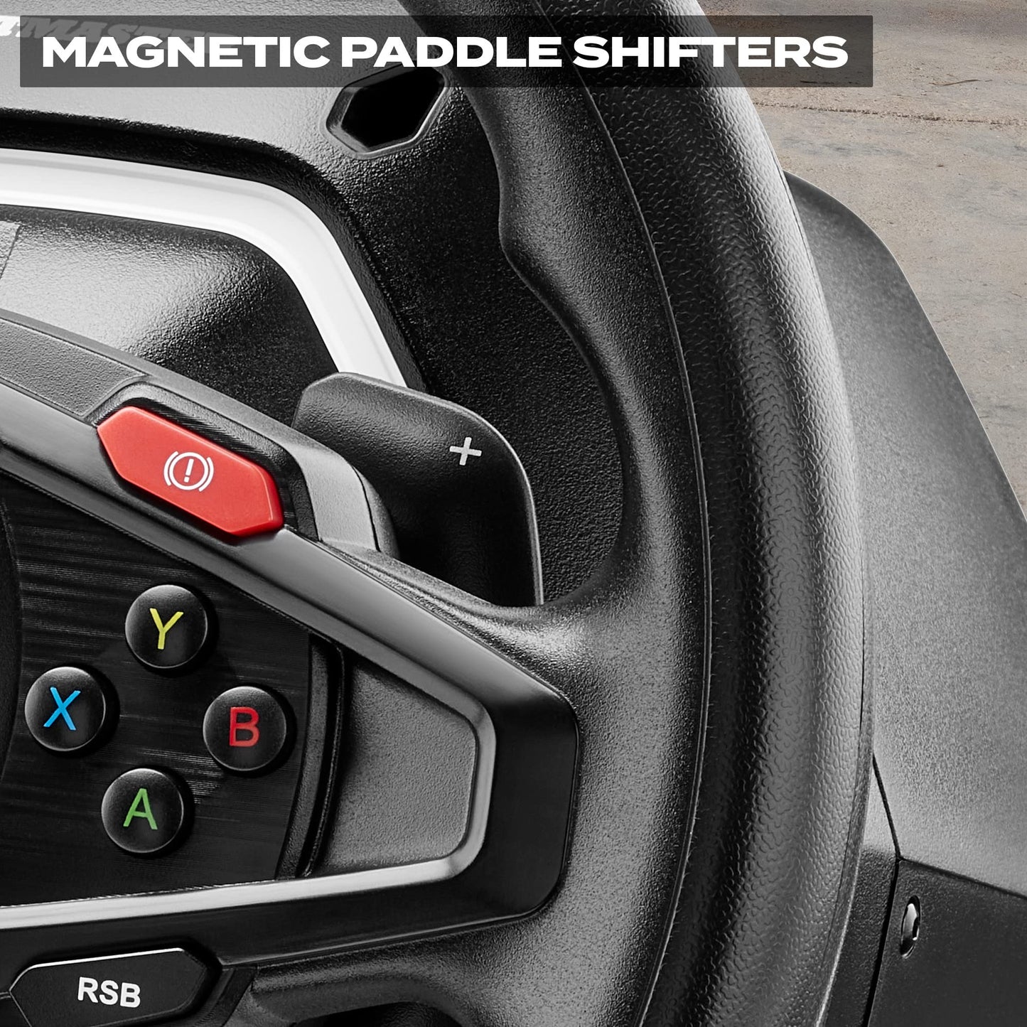 Thrustmaster T128 P Force Feedback Racing Wheel & Pedal Set - PS5 & PC | Magnetic paddle shifters, 900-degree rotation, hybrid drive, quick-attach desk clamp, for sim driving, farming & truck games