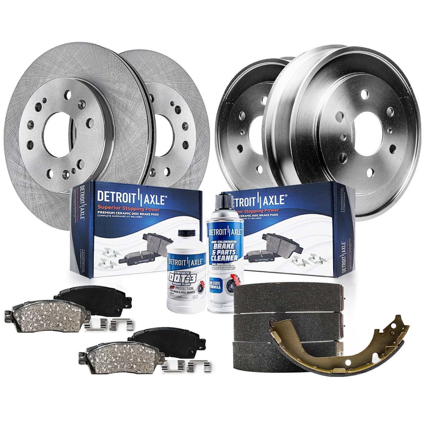 Detroit Axle - Brake Kit for Nissan Pathfinder Murano INFINITI QX60 X35, Disc Rotors Ceramic Pads 2013-2021 Replacement: 12.60" Front and 12.13" Rear Rotor