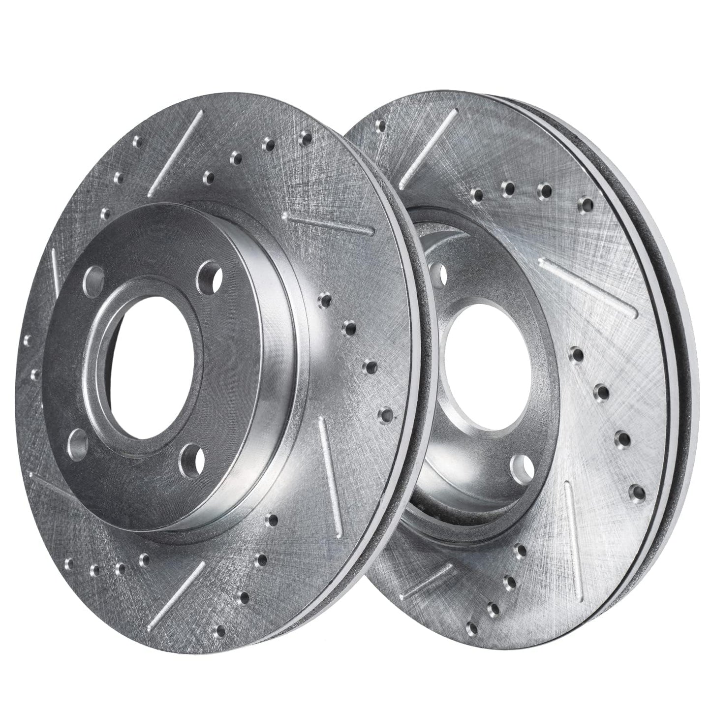 Detroit Axle - Front Brake Kit for 2012-2022 Ford F-250 Super Duty, 2013-2022 Ford F-350 Super Duty, 14.29" inch Drilled and Slotted Disc Brake Rotors Ceramic Brakes Pads Replacement