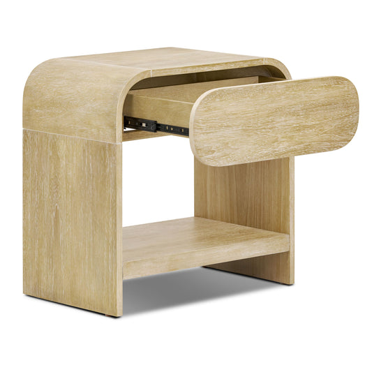 Poly & BARK Dorsey Nightstand - Mid-Century Modern Nightstand – Solid Wood Bedside Table with 2 Drawers, Acorn Walnut Finish, 23.5" Tall