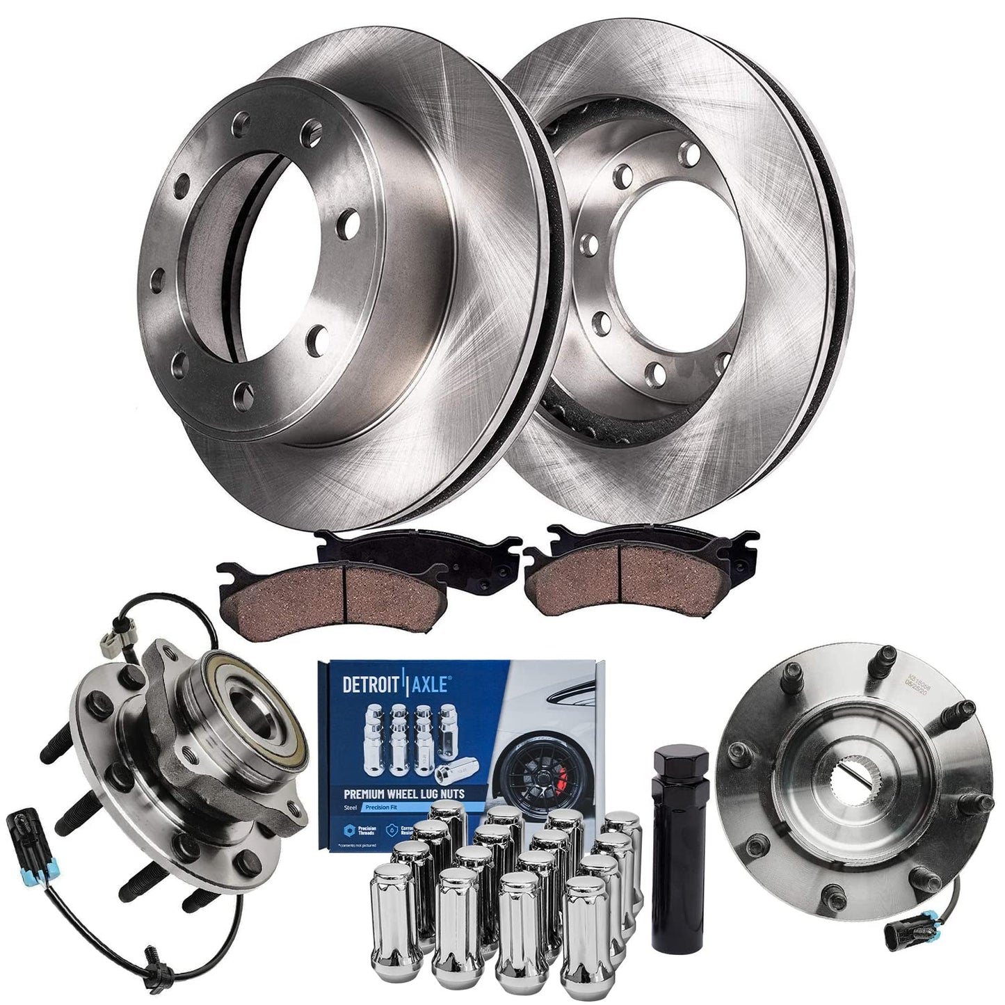 Detroit Axle - Brake Kit for 2013-2016 Kia Optima 2011-2015 Hyundai Sonata, Disc Brake Rotors Ceramic Brakes Pads Front and Rear 2014 Replacement