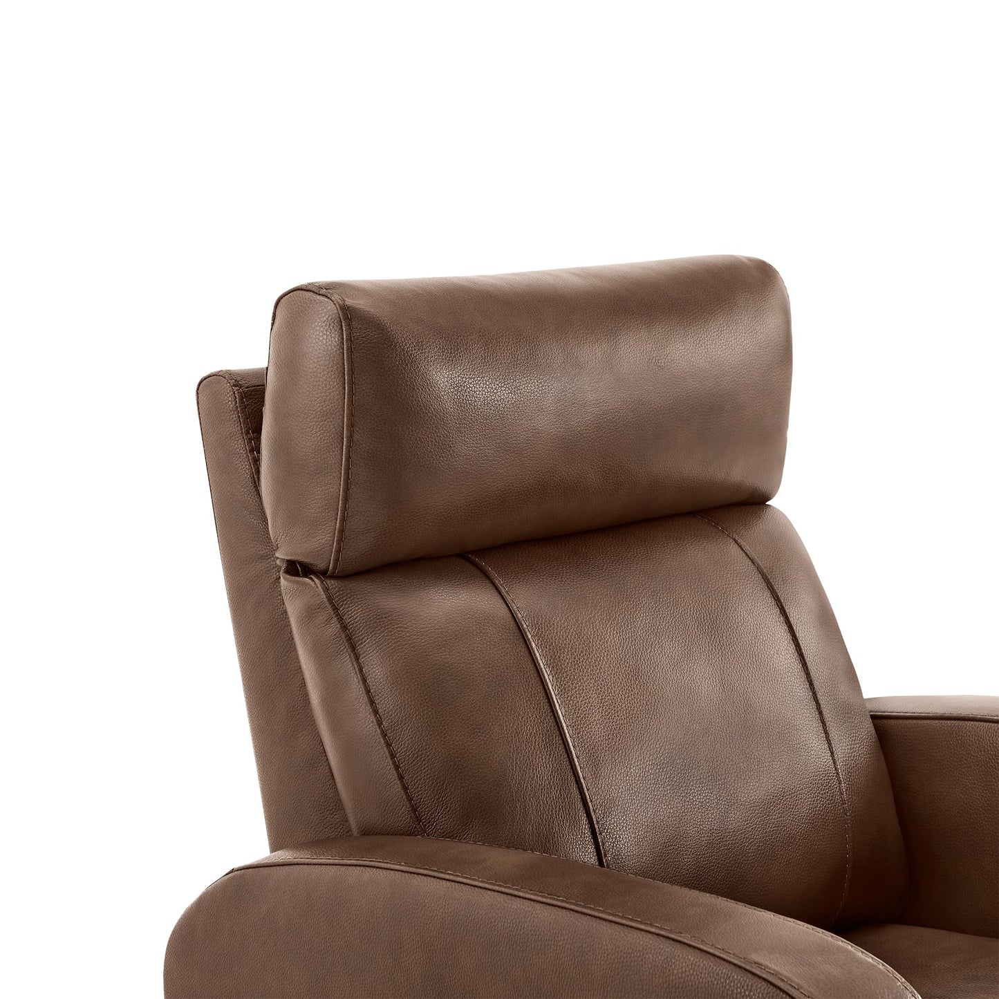 CHITA Genuine Leather Power Recliner Chair for Adults, FSC Certified Electric Nursery Swivel Glider for Living Room, Camel Brown