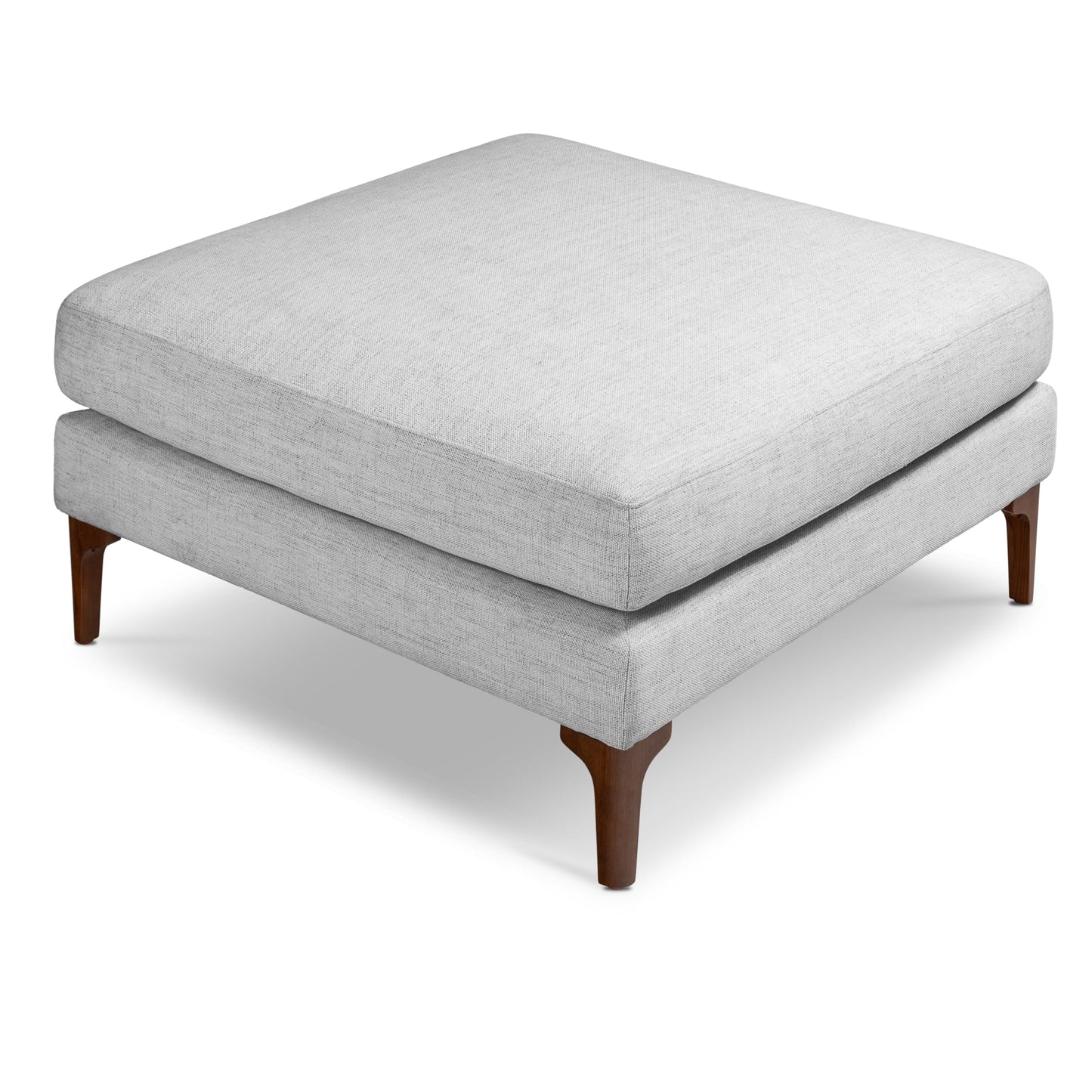 Poly & BARK Napa Velvet Ottoman – Square Upholstered Velvet Accent Piece with Elegant Turned Wood Legs – Luxe Footrest or Extra Seating for Living Room, Bedroom, Lounge or Reading Nook