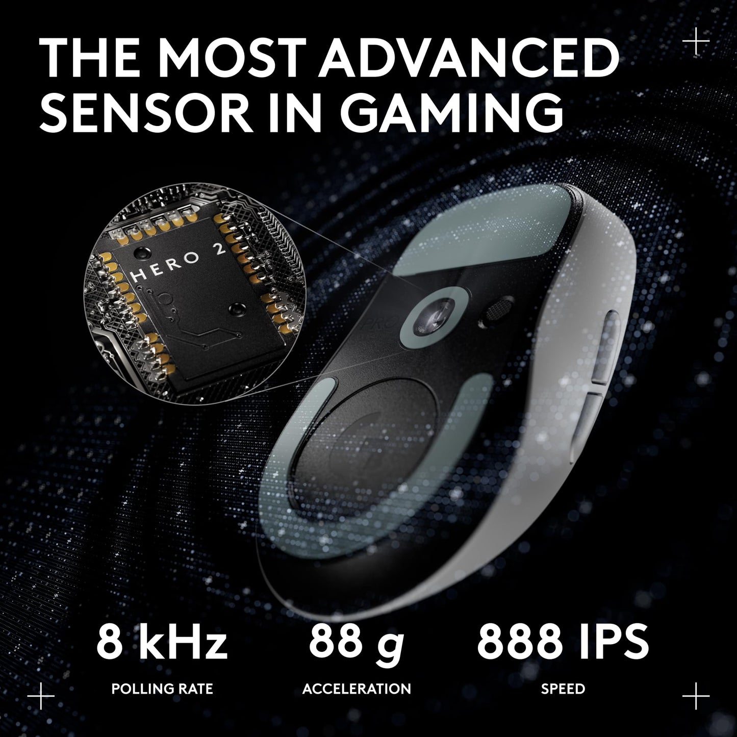 Logitech G PRO X Superlight 2 Wireless Gaming Mouse - Black | 60g, Symmetrical Shape, <8 kHz Polling, 44K DPI, PowerPlay Wireless Charging Supported, USB-C, 5 Buttons, For PC/Mac