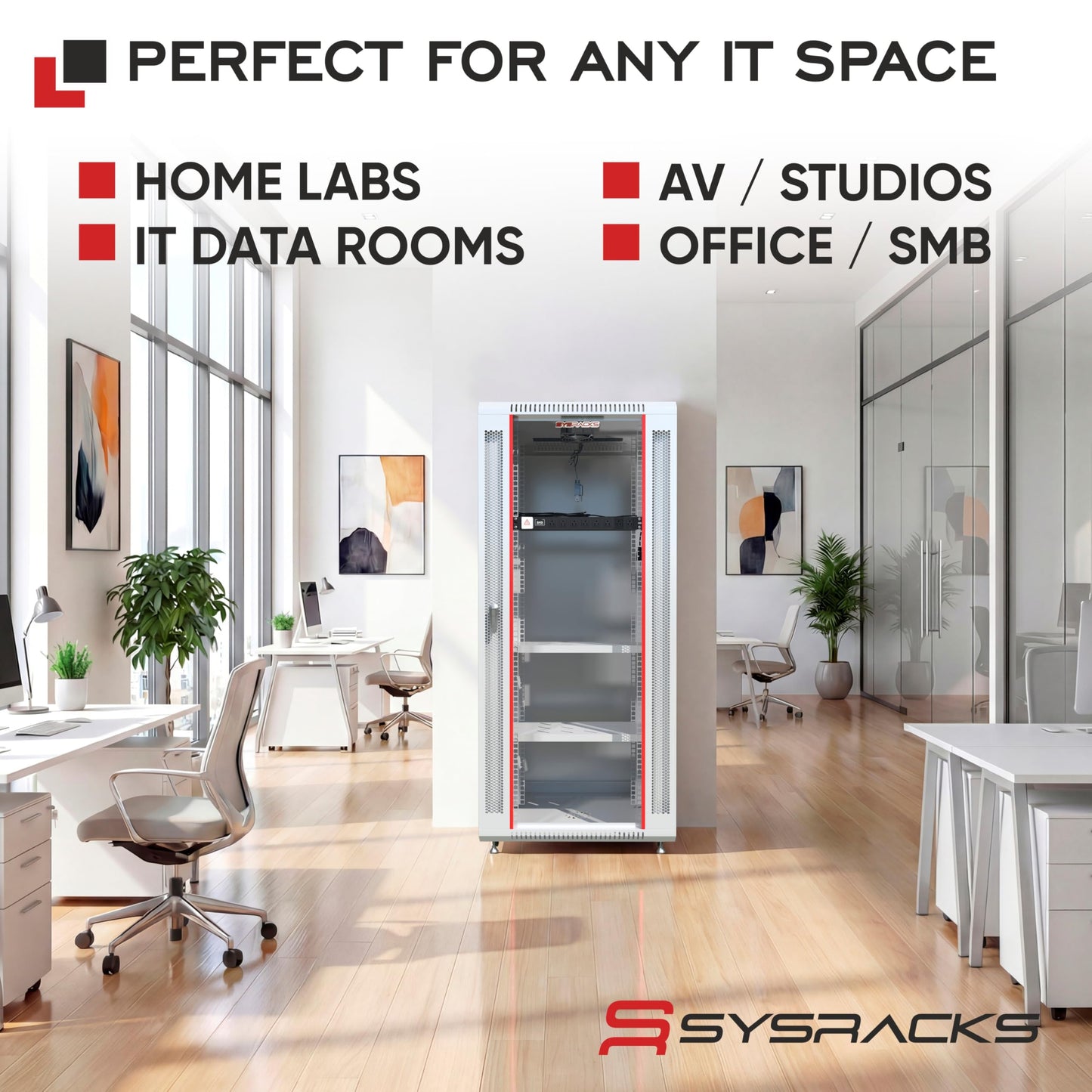 18U Wall Mount Server Rack Cabinet 24” Deep, 19” Network & AV Enclosure for Home Lab with Fan, PDU, 2 Shelves, Locking Glass Door