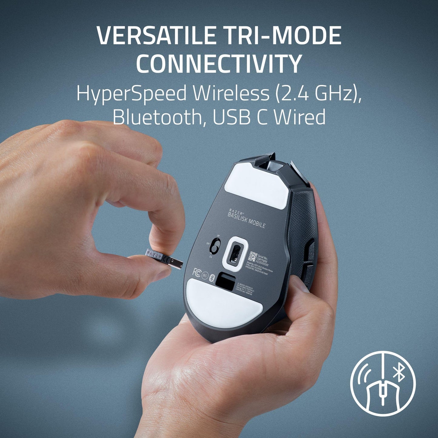 Razer Basilisk V3 X HyperSpeed Customizable Wireless Gaming Mouse: Mechanical Switches Gen-2-5G Advanced 18K Optical Sensor - Chroma RGB - 9 Programmable Controls - 285 Hr Battery - Classic Black