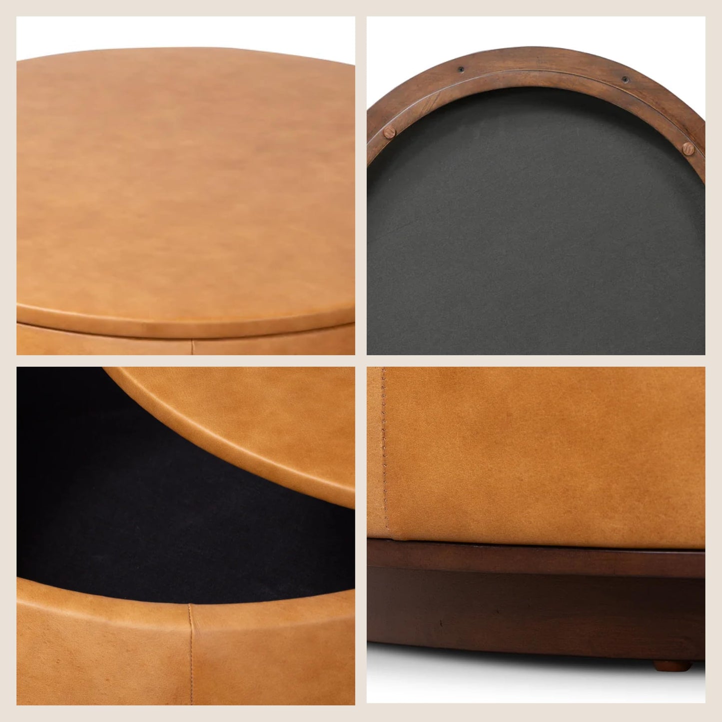 POLY & BARK Essex 89” Full-Grain Italian Leather Sofa – Tufted Back, Feather-Down Comfort, Solid Wood Frame, Cognac Tan