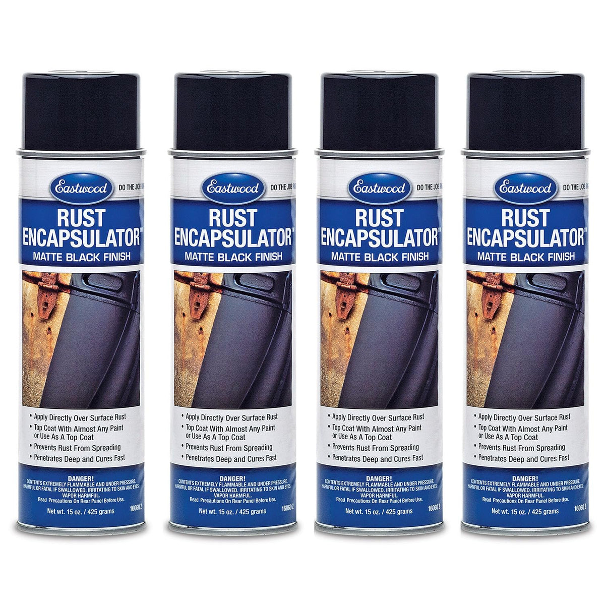 Eastwood Rust Encapsulator Aerosol | Quick Drying with UV Resistance and Heat Resistance up to 400 Degrees Fahrenheit | 15 Oz, Black | 2 Pack