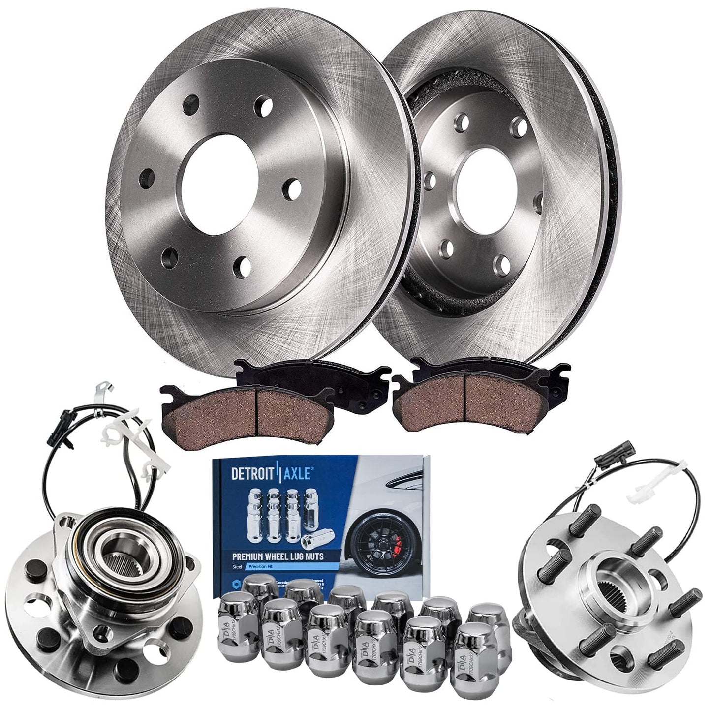 Detroit Axle - Brake Kit for 2013-2016 Kia Optima 2011-2015 Hyundai Sonata, Disc Brake Rotors Ceramic Brakes Pads Front and Rear 2014 Replacement