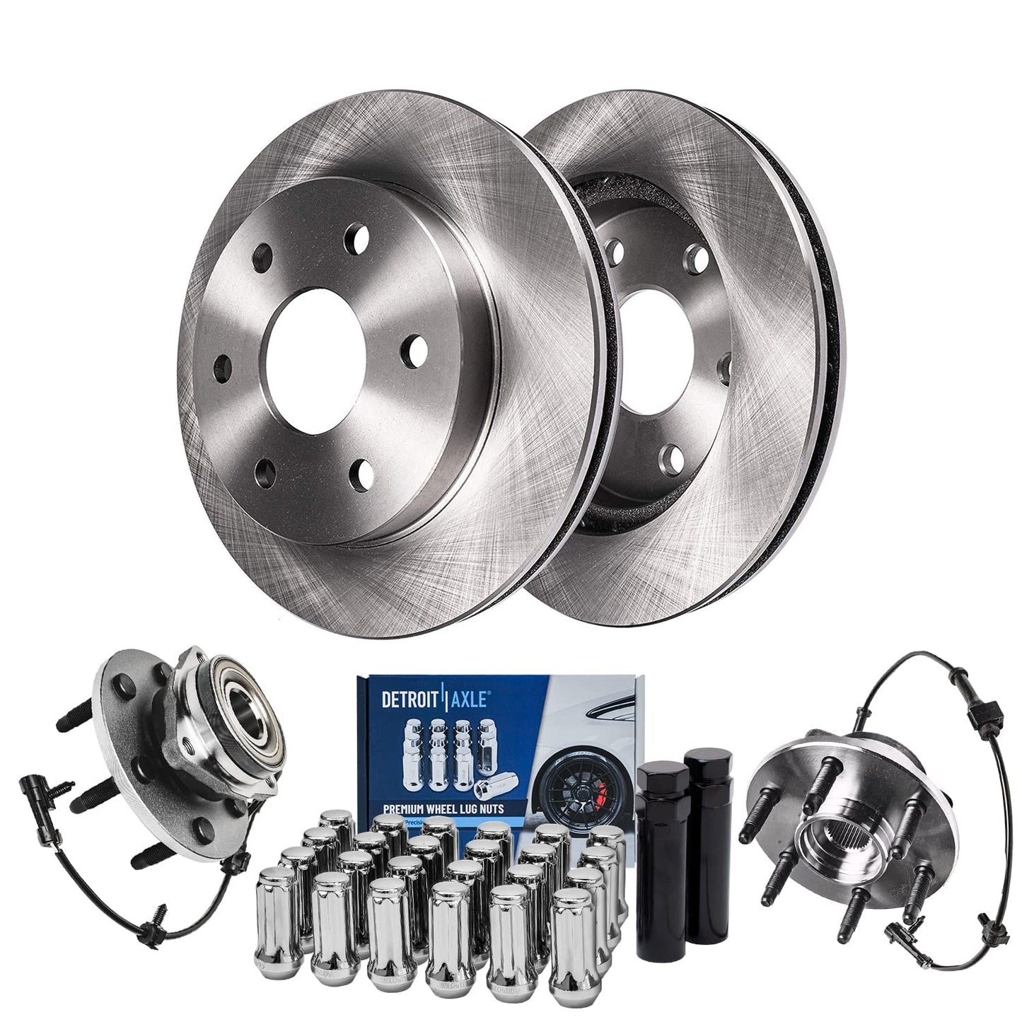 Detroit Axle - Brake Kit for 11-20 Toyota Sienna, 14-19 Highlander, 10-15 Lexus RX350 RX450h Disc Brake Rotors and Ceramic Brakes Pads Front and Rear Replacement : 12.91 in Front/12.17 in Rear Rotor