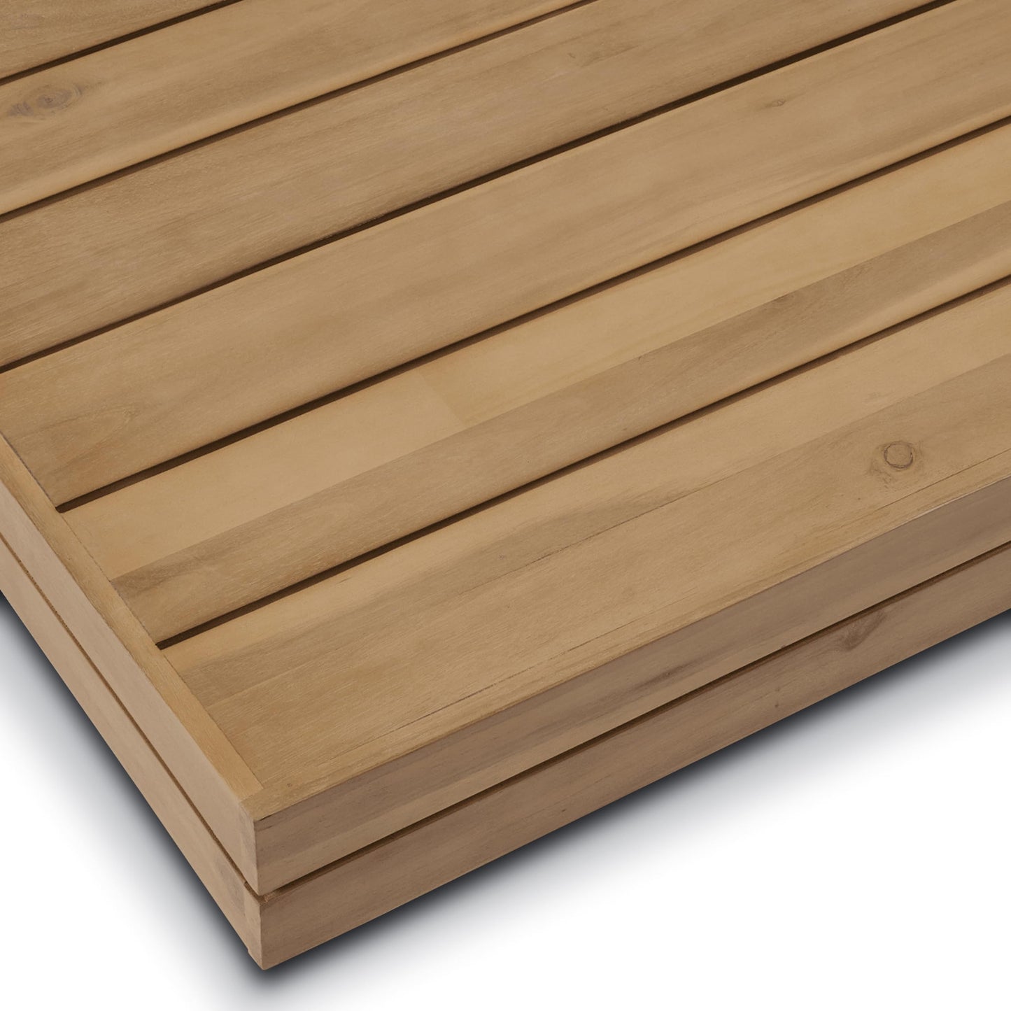 Poly & BARK Celenza Modular Corner Sectional Set with Coffee Table–Outdoor Sectional in Acacia Wood and Powder‑Coated Steel with Weather‑Resistant Cushions–Stylish Patio Lounge for Family and Guests