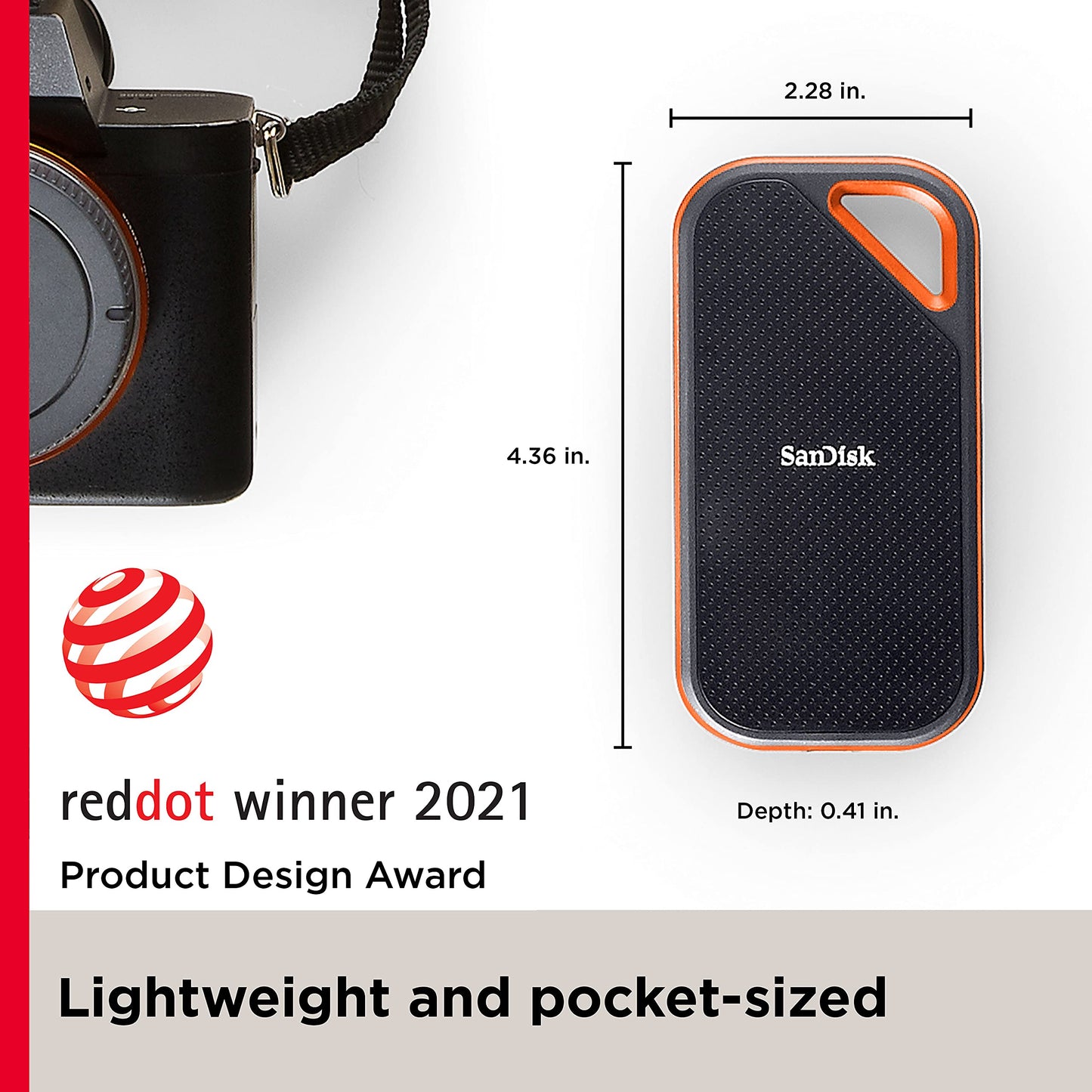SANDISK 4TB Extreme PRO Portable SSD - Up to 2000MB/s - USB-C, USB 3.2 Gen 2x2, IP65 Water and Dust Resistance, Updated Firmware - External Solid State Drive - SDSSDE81-4T00-G25,Black