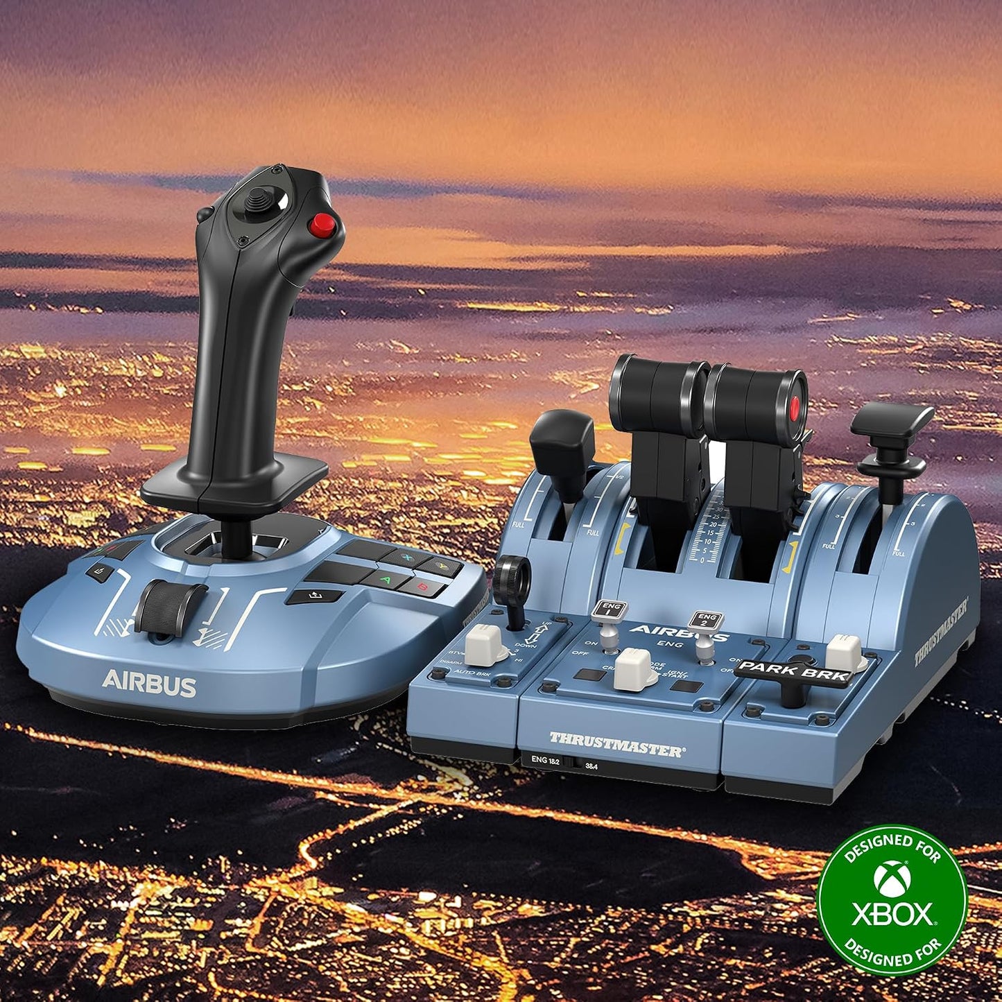 Thrustmaster TCA Captain Pack X Airbus Sidestick & Throttle - XBOX & PC | A320 1:1 replica, 14 remappable buttons, thrust reverser, twist rudder, 31 mappable quadrant buttons, 4 axes, for MSFS
