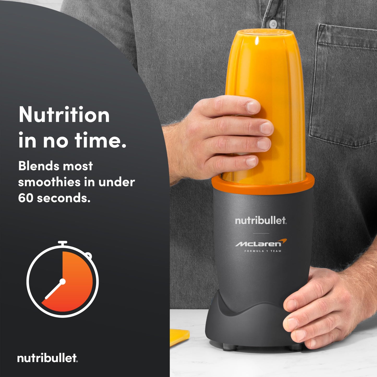 Nutribullet Personal Blender, Shakes, Smoothies, Food Prep, and Frozen Blending, 24 Ounces, 600 Watt, Dark Gray, NBR-0601WM