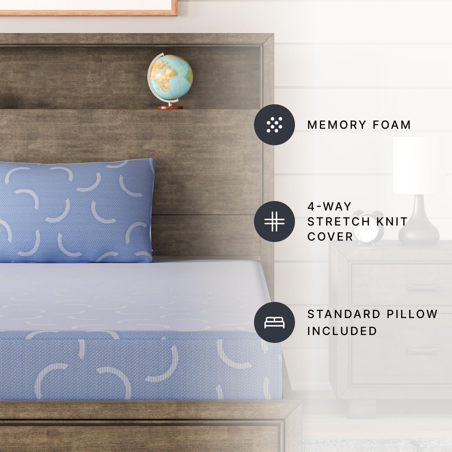 Signature Design by Ashley Queen Size Chime 10 Inch Medium Firm Memory Foam Mattress with Green Tea & Charcoal Gel for Pressure Relief, Fiberglass Free, Mattress In A Box