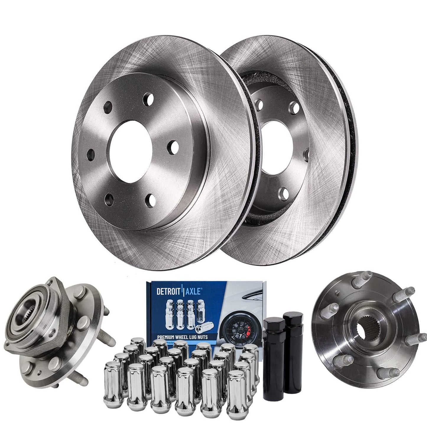 Detroit Axle - Brake Kit for 14-20 Nissan Rogue, 17-22 Rogue Sport, Front and Rear Disc Brake Rotors Ceramic Brake Pads 2018 2019 Replacement