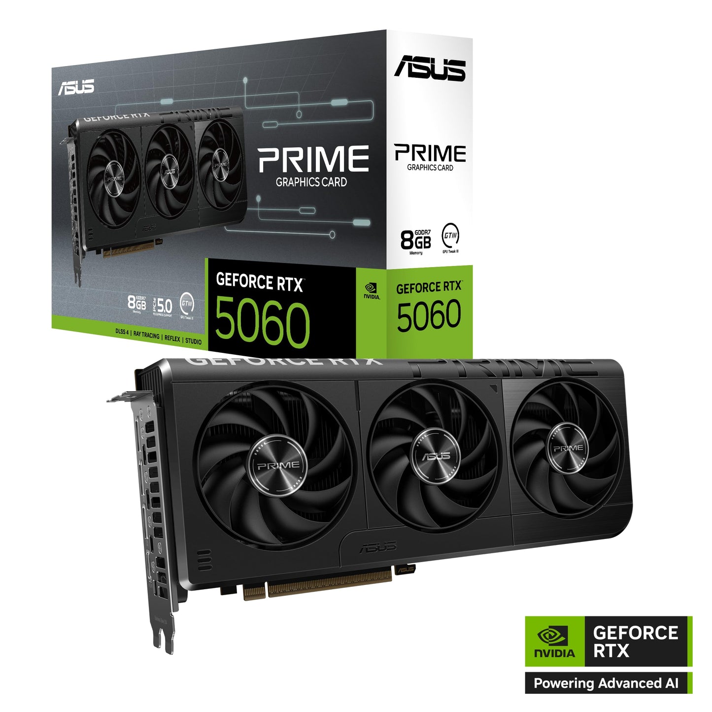 ASUS Dual NVIDIA GeForce RTX™ 5060 8GB GDDR7 White OC Edition Graphics Card, Desktop (PCIe 5.0, DLSS 4, HDMI 2.1b, DisplayPort 2.1b, 2.5-Slot, Axial-tech Fan, Dual BIOS), 3 Year Warranty