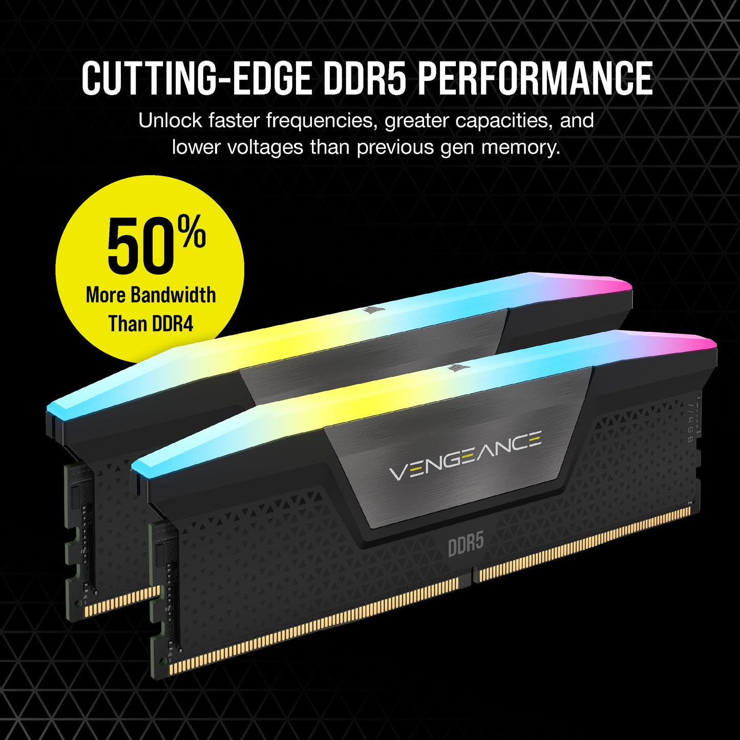 CORSAIR Vengeance RGB RS DDR5 RAM 32GB (2x16GB) Up to 6000MHz CL36-44-44-96 1.35V AMD Expo Intel XMP Computer Desktop Memory – Gray (CMG32GX5M2E6000Z36)