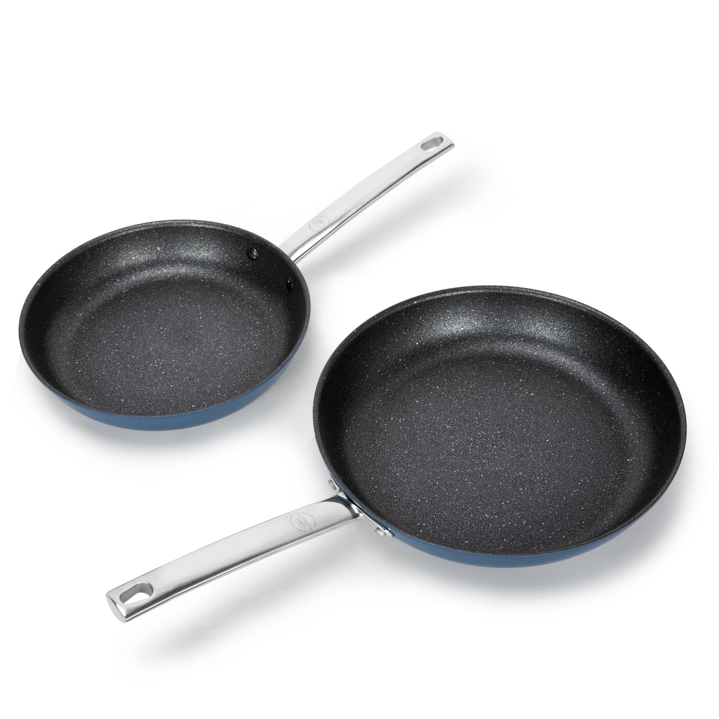 Kitchen Academy Plasma Titanium Ceramic Nonstick Cookware Set - 6 Piece Induction Pots and Pans Set Non Stick, Blue Healthy Non Toxic Cooking Ware Set with Scratch Defense Technology, PFOA&PFOS Free