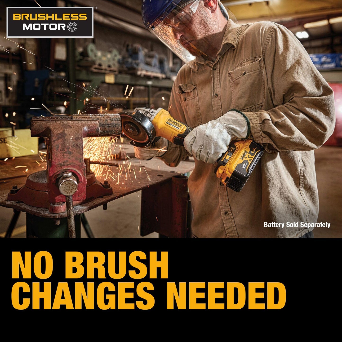 DEWALT 20V MAX Cordless 4 1/2 Inch Paddle-Switch Grinder, Bare Tool Only (DCG408B)