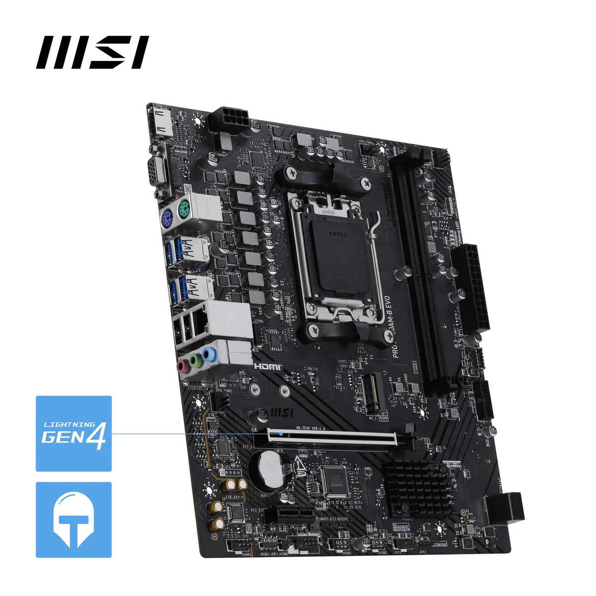 MSI A520M-A PRO Gaming Motherboard (AMD Ryzen 5000, AM4, DDR4, PCIe 3.0, SATA 6Gb/s, M.2, USB 3.2 Gen 1, DVI/HDMI, Micro-ATX)