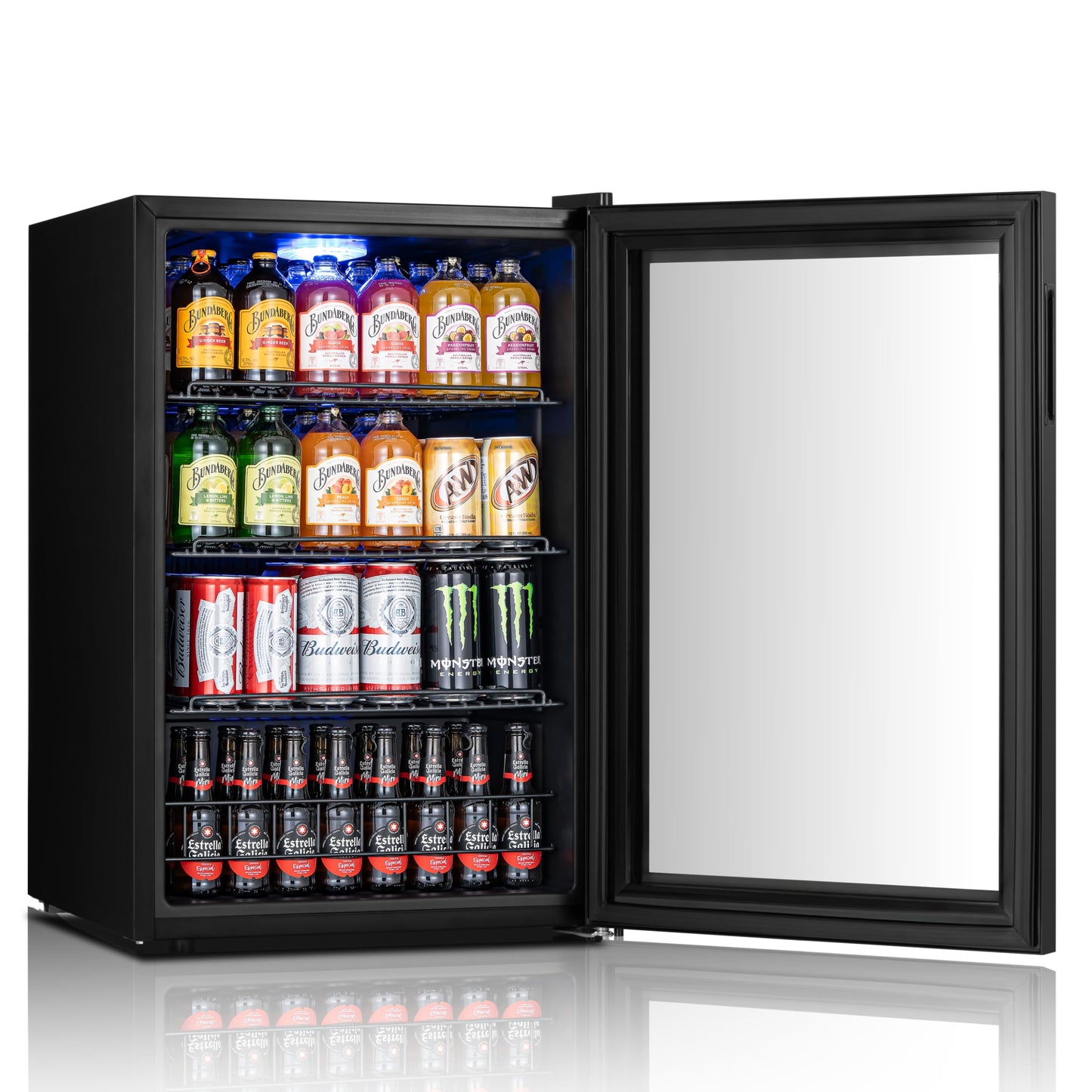 Yeego Beverage Refrigerator Cooler, 155 Cans Mini Fridge with Glass Door Beverage Fridge with Adjustable Shelves for Soda Beer or Wine, Beverage Cooler with Digital Temperature Control for Home Office