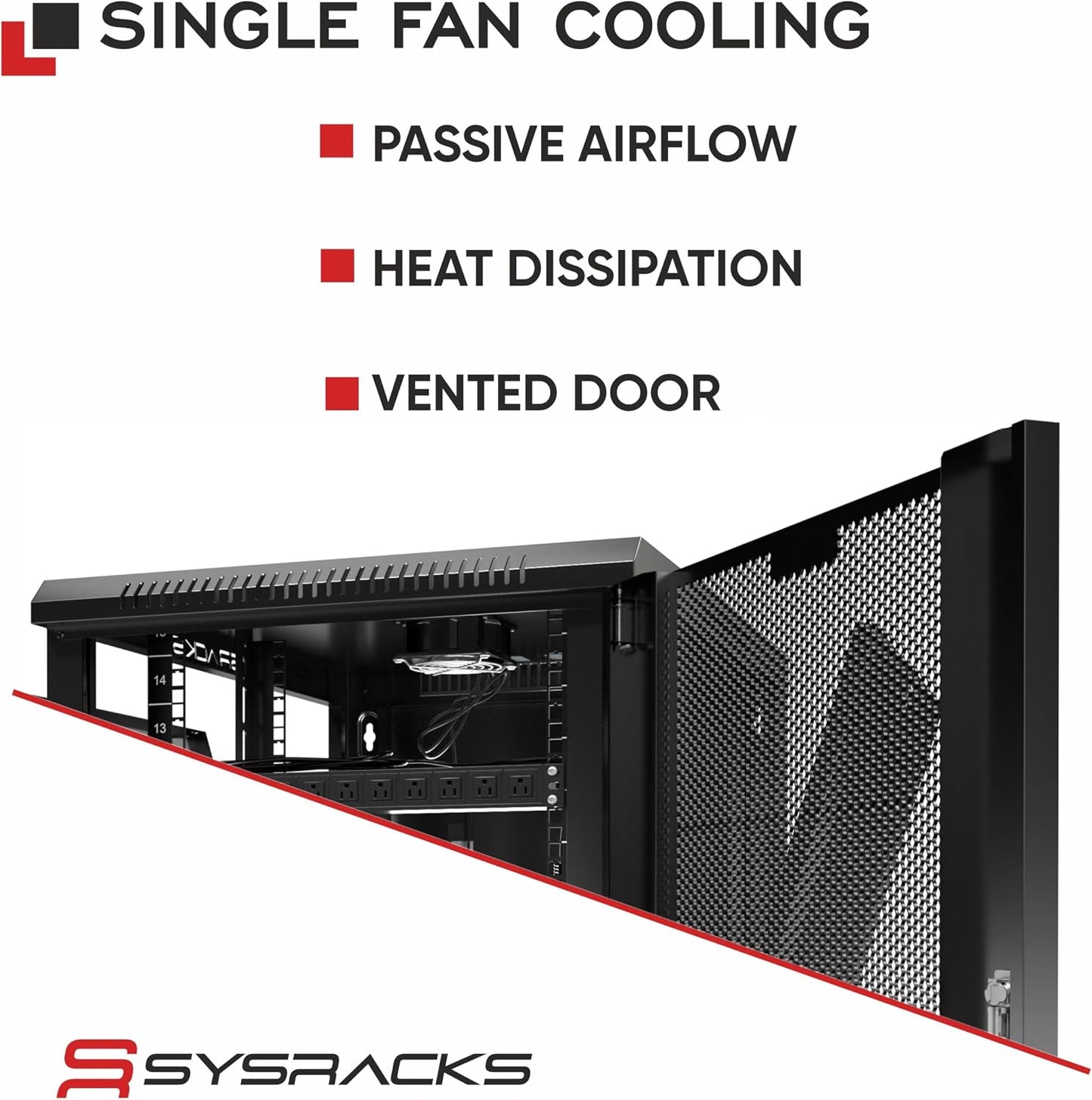 Sysracks 22U Wall Mount Server Rack Cabinet, 19” Enclosed Network & IT Rack, 24” Deep, Locking Mesh Door