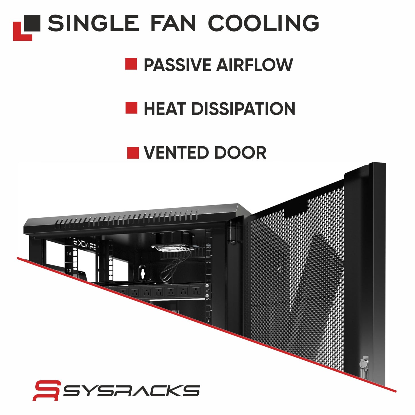 Sysracks 22U Wall Mount Server Rack Cabinet, 19” Enclosed Network & IT Rack, 24” Deep, Locking Mesh Door