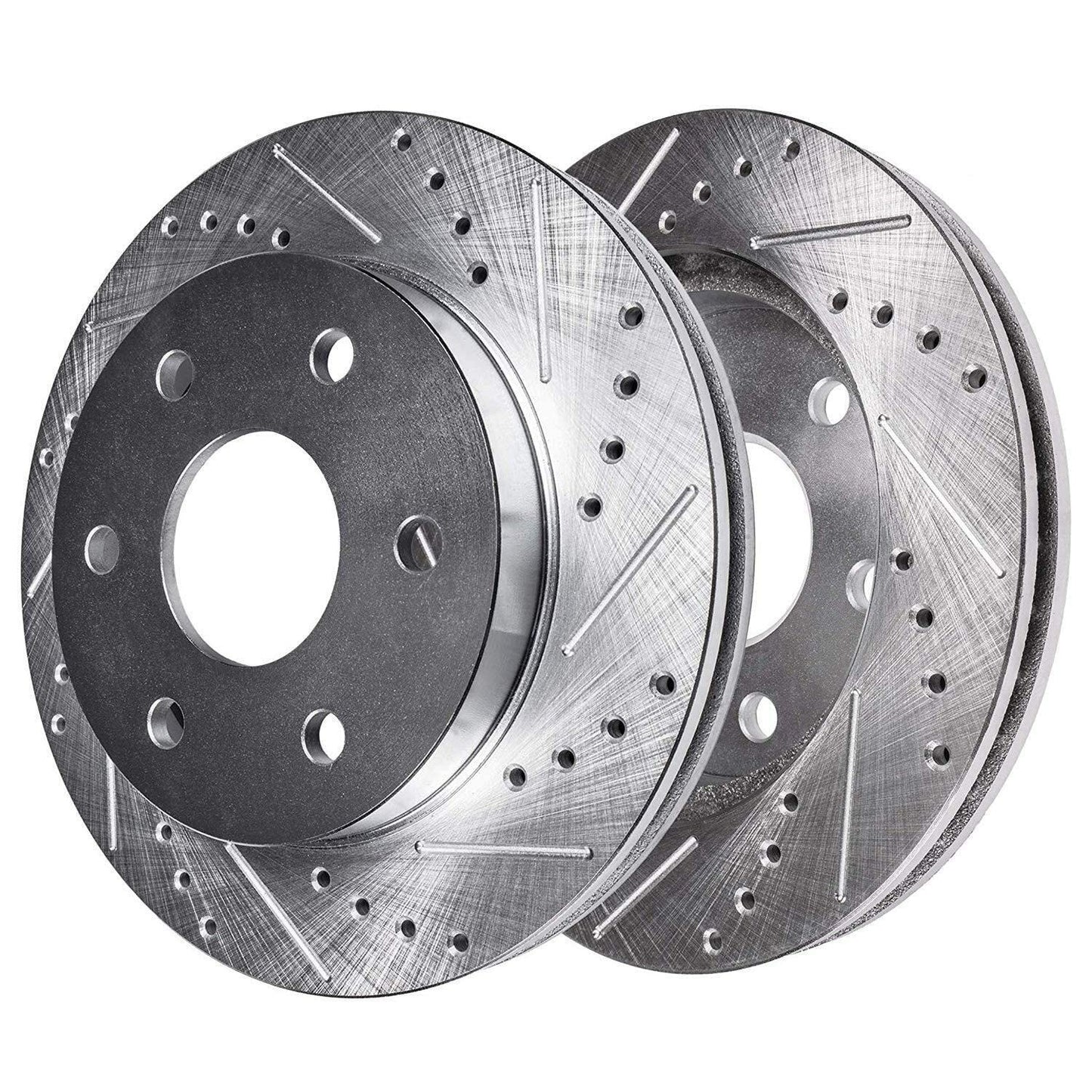 Detroit Axle - 4WD Brake Kit for 2012-2022 Ford F-250 Super Duty 2013-2022 F-350 Super Duty, 14.29" inch Front Rear Drilled Slotted Brake Rotors Ceramic Brakes Pads Replacement