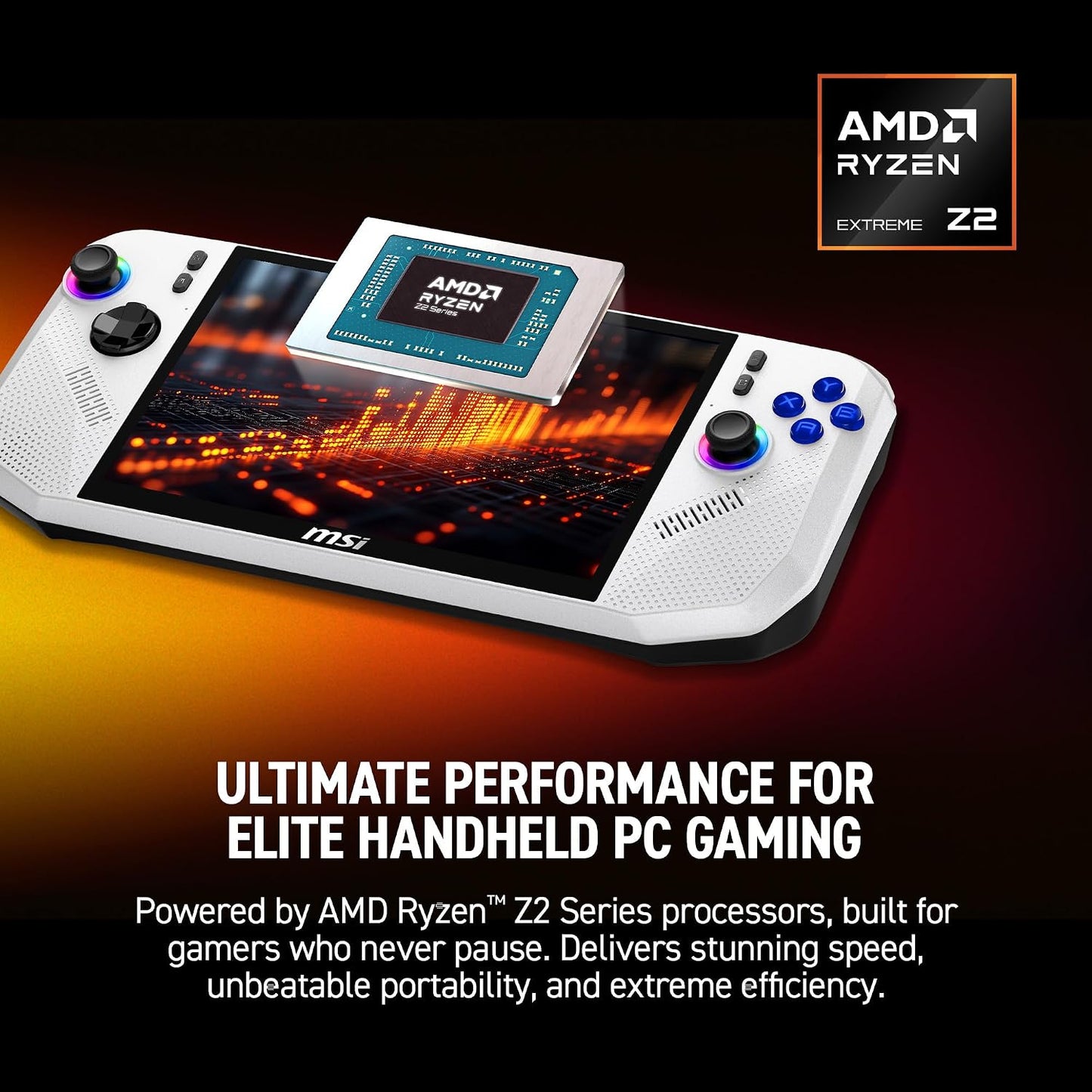 msi Claw A8 PC Gaming Handheld: AMD Ryzen Z2 Extreme, 8" FHD+ 120Hz Display, 24GB LPDDR5x, 1TB NVMe SSD, SD Card Reader, Thunderbolt 4, Win 11 Home: White BZ2EM-070US
