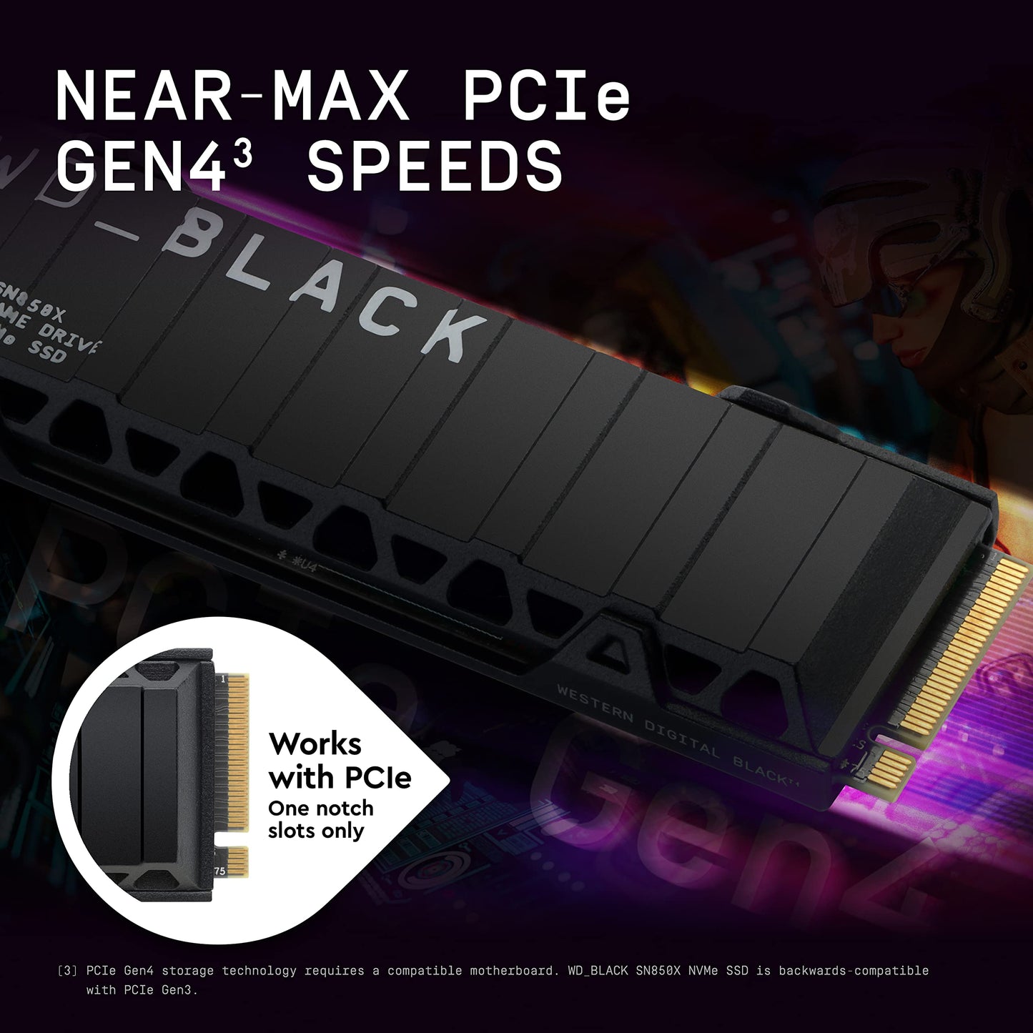 WD_BLACK SN850X 4TB NVMe SSD - M.2 2280, Up to 7,300 MB/s Read speeds, Up to 6,300 MB/s write speeds, Gaming Expansion, High Performance Internal Solid State Drive - WDS400T2X0E